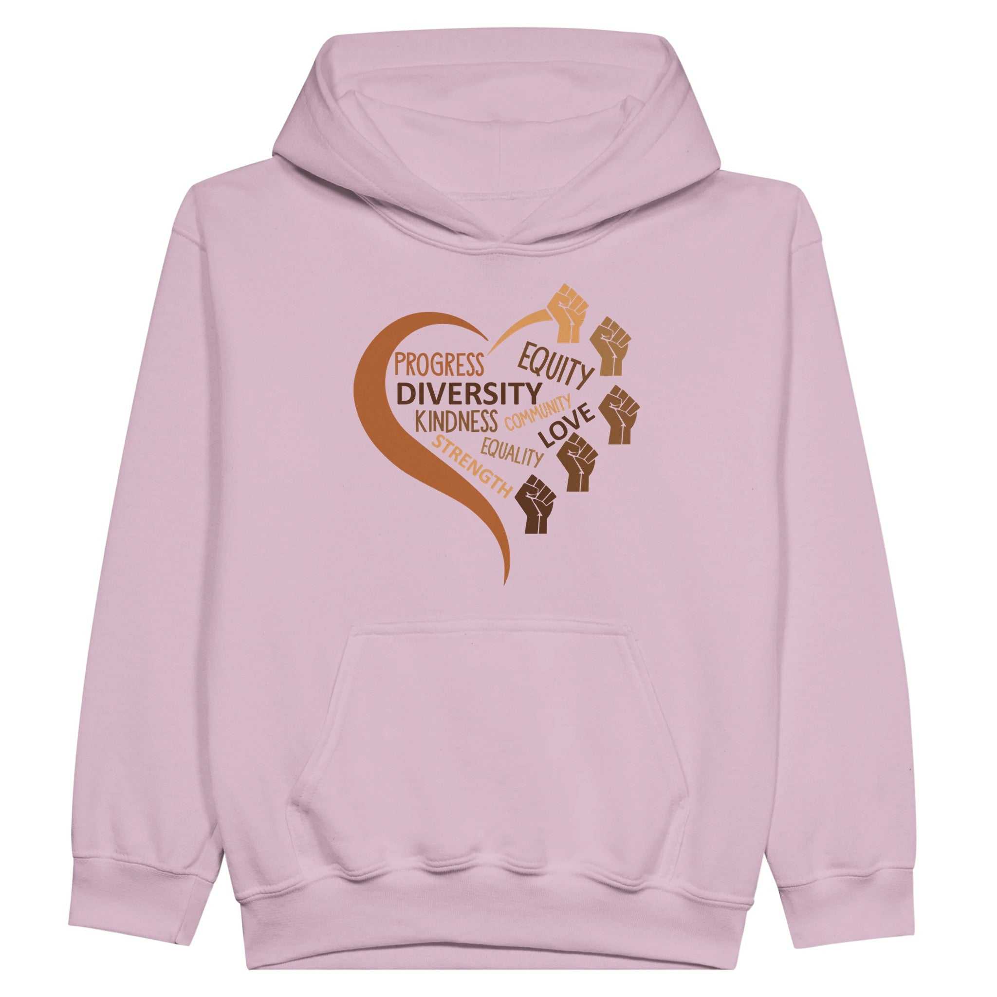 Black Equality Heart Hoodie For Kids - Prideful Roots