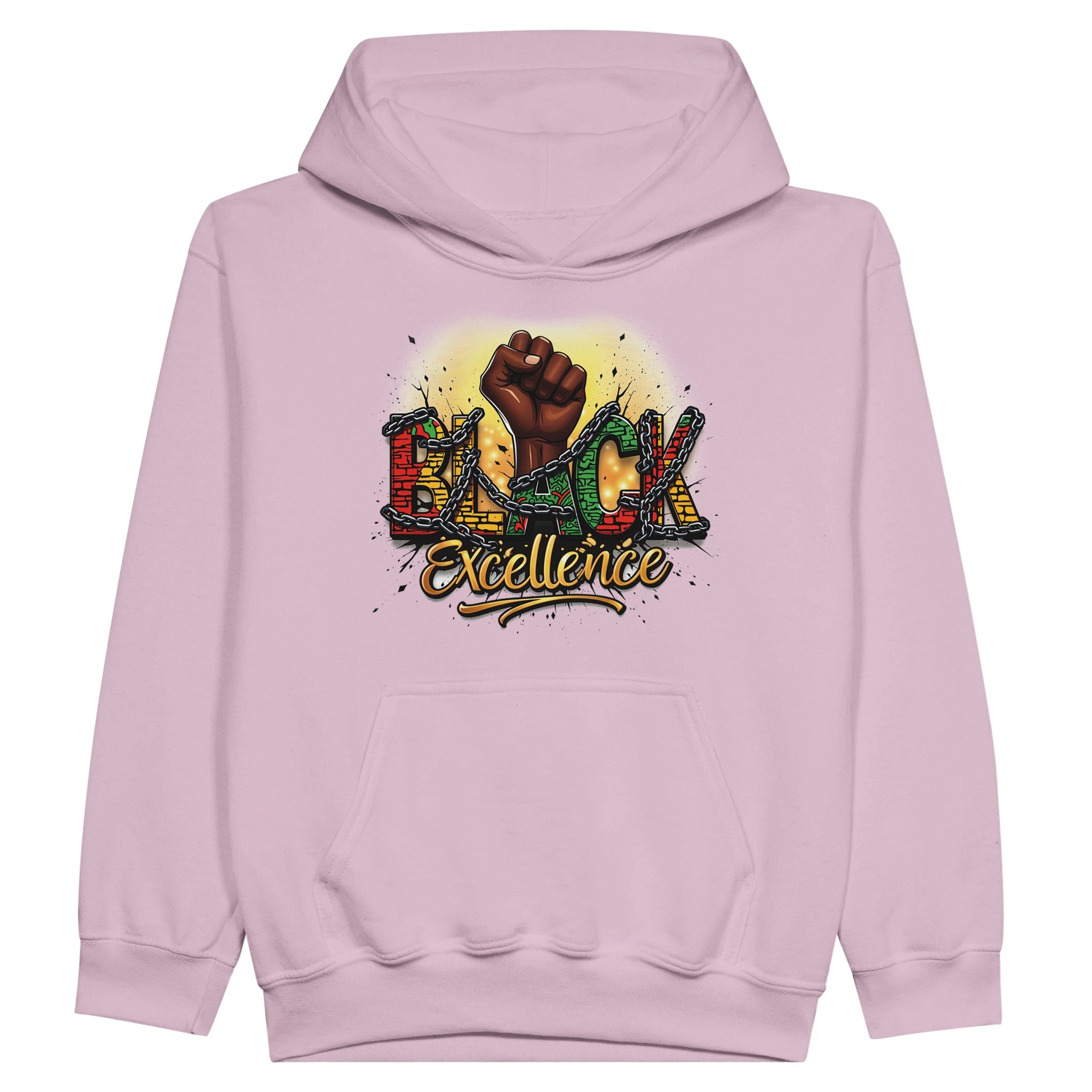 Black Excellence: Breaking Chains | Black History Month Hoodie For Kids - Prideful Roots