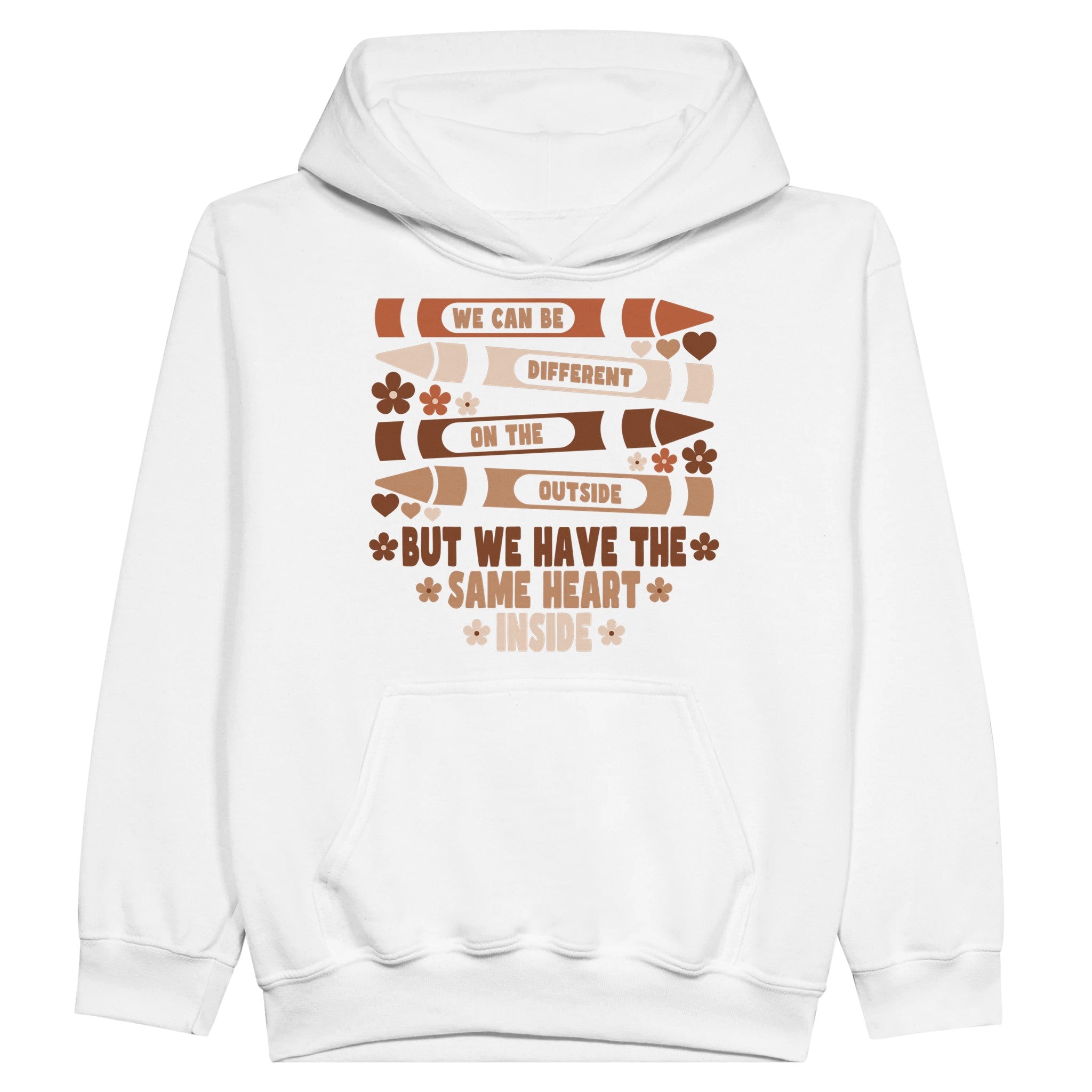 Different Outside Same Inside Crayons Hoodie For Kids - Prideful Roots