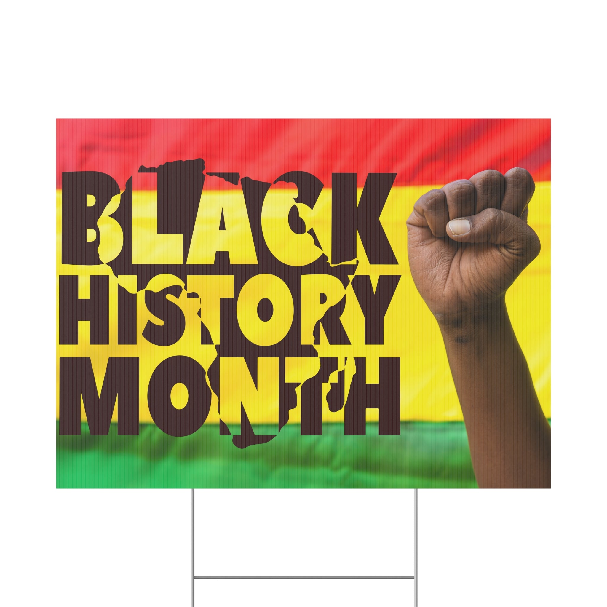 Black History Month Pan-African Yard Sign | 24x18" | Double-Sided | Made in USA - Prideful Roots