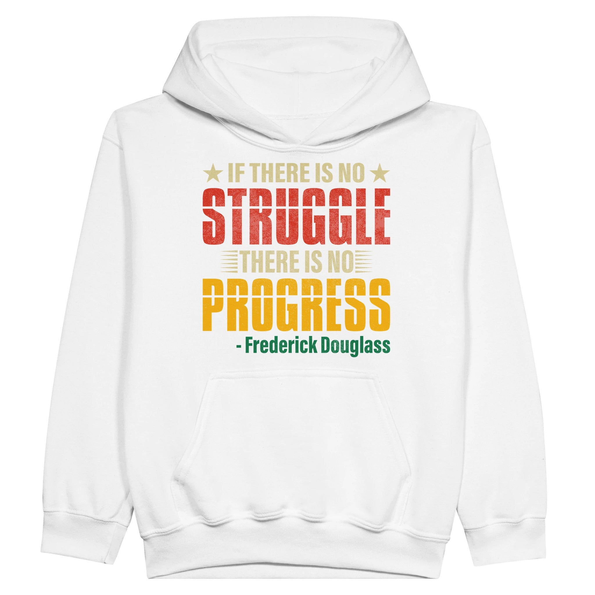 No Struggle No Progress Frederick Douglass Hoodie For Kids - Prideful Roots