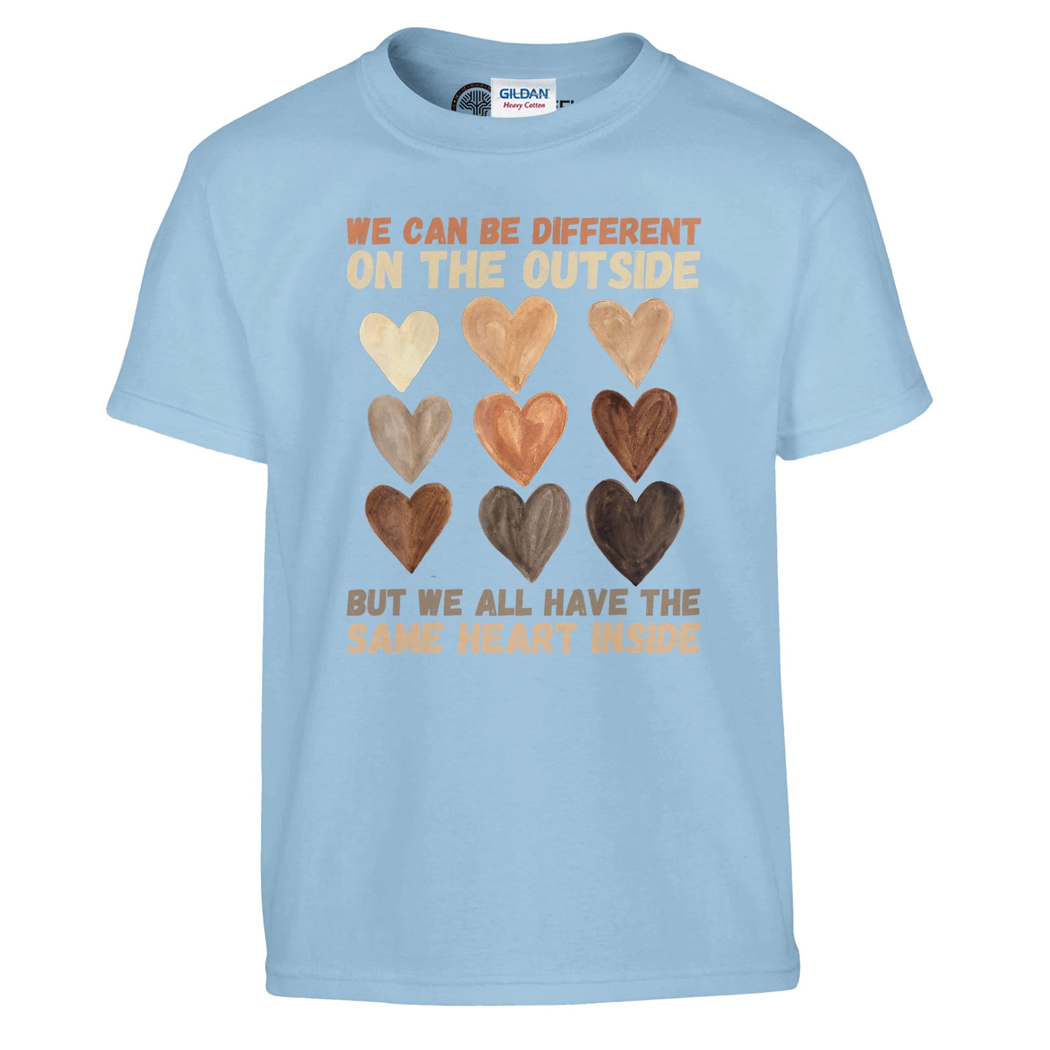 Different Outside, Same Heart Inside T-shirt For Kids - Prideful Roots