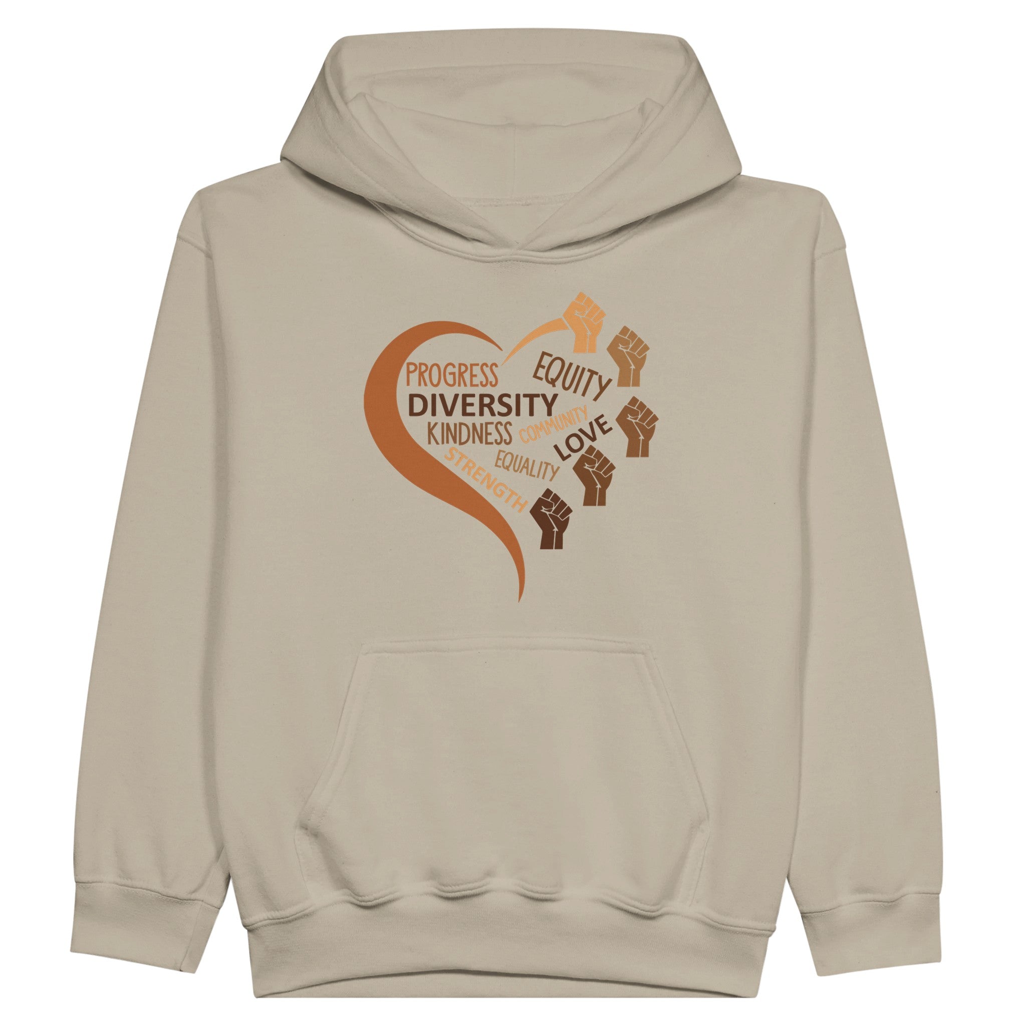 Black Equality Heart Hoodie For Kids - Prideful Roots