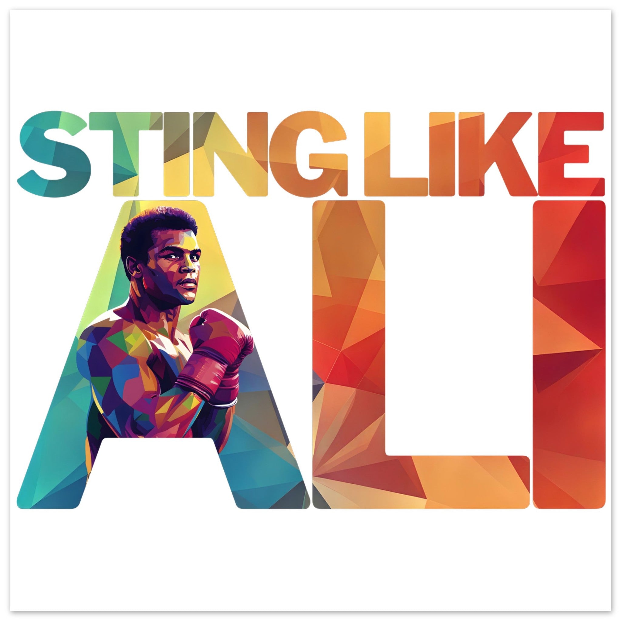 Sting Like Ali | Black History Wall Art – Framed, Unframed, or Magnetic Hanger - Prideful Roots