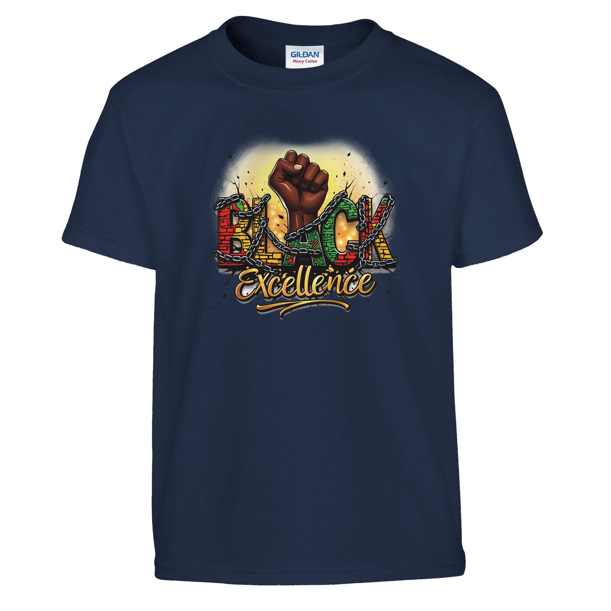 Black Excellence: Breaking Chains | Black History Month T-shirt For Kids - Prideful Roots