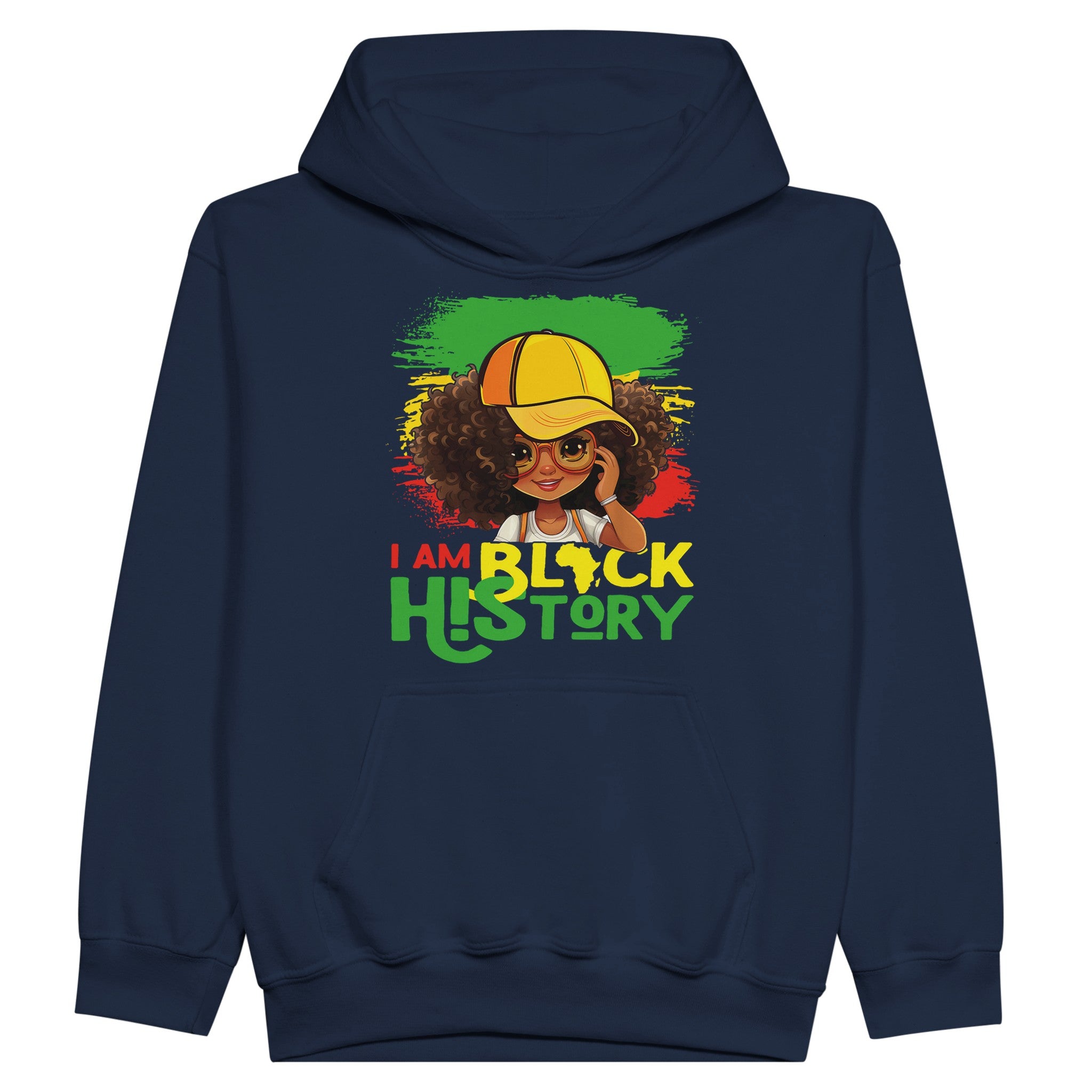 I Am Black History Black Girl Hoodie For Kids - Prideful Roots