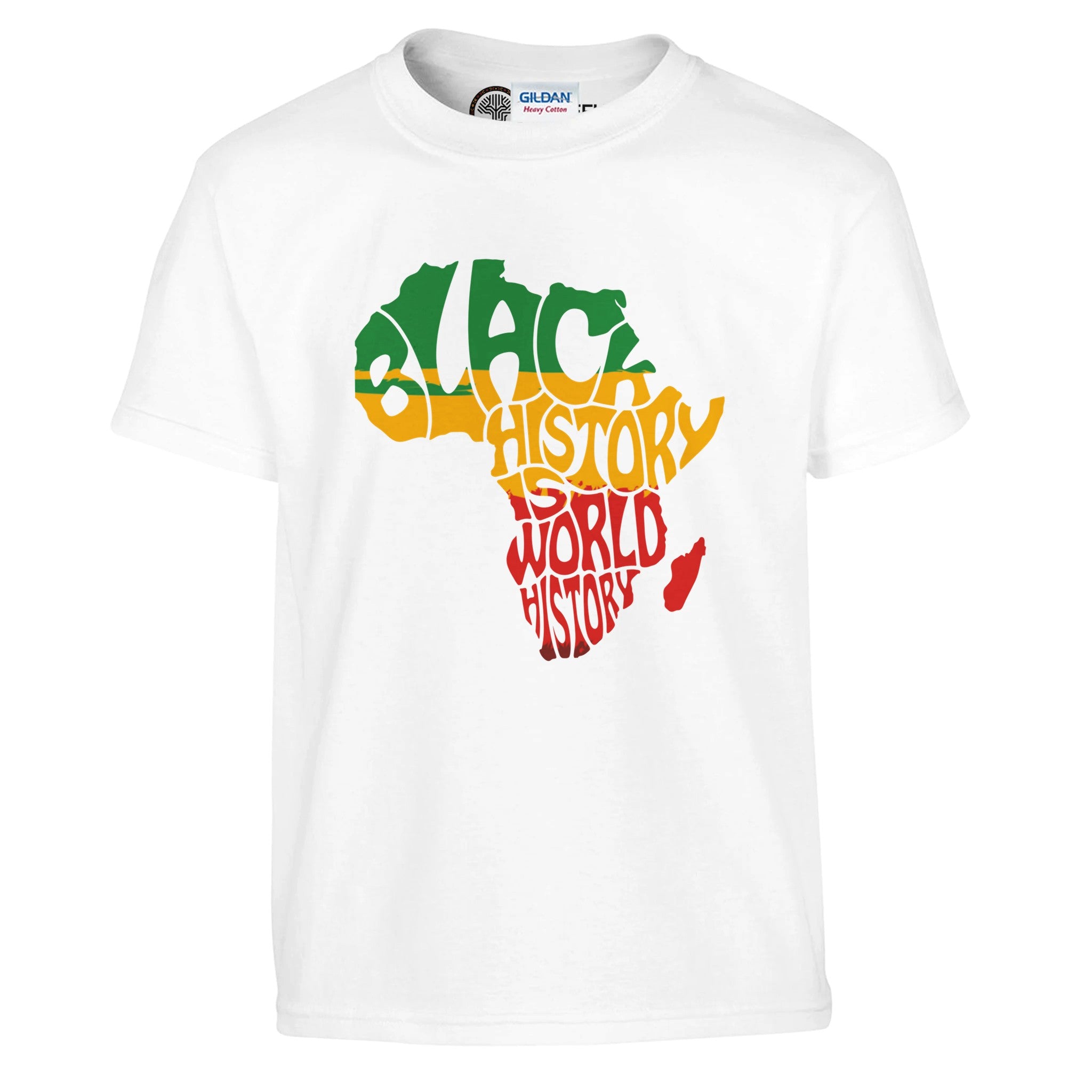 Black History is World History Africa Map T-shirt For Kids - Prideful Roots