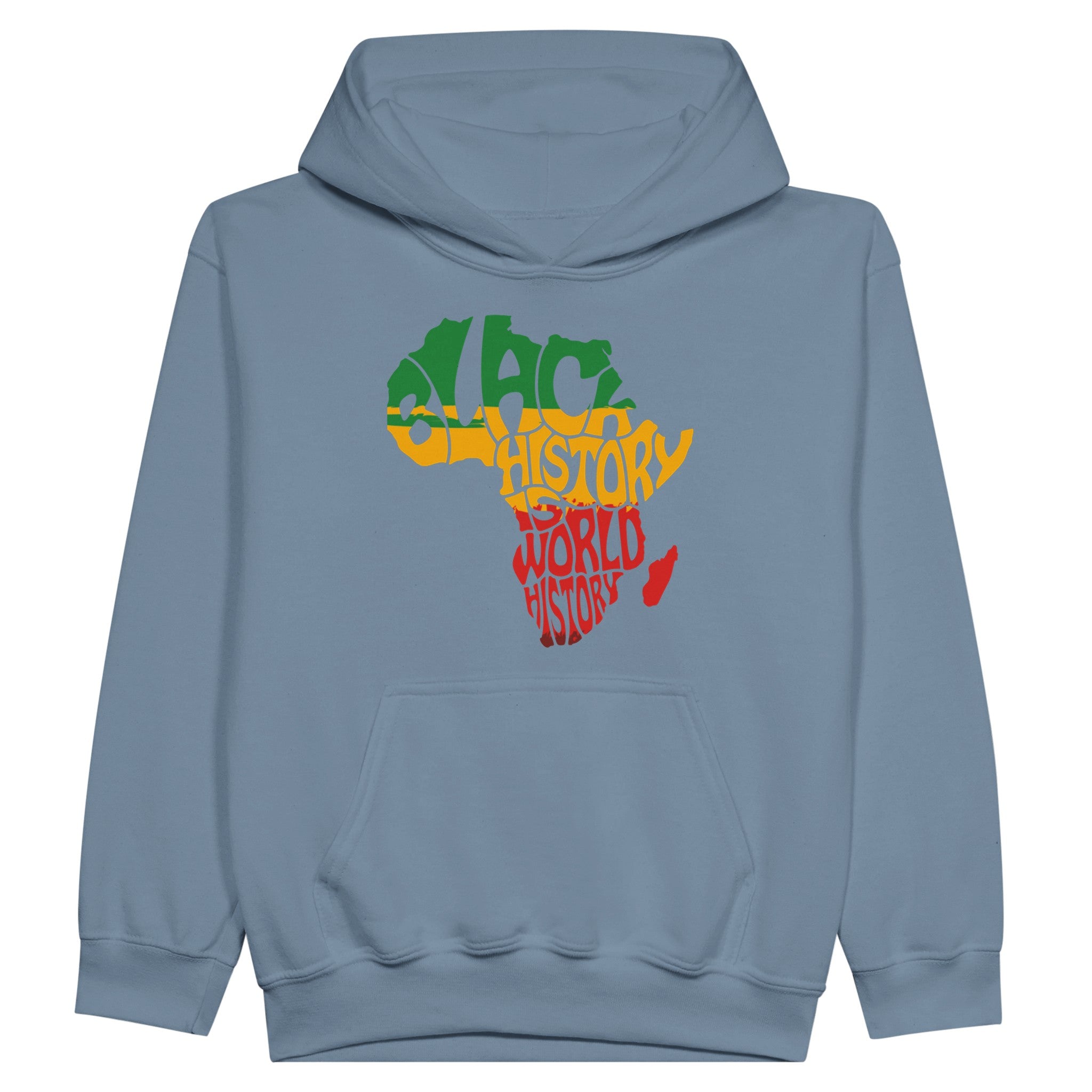 Black History is World History Africa Map Hoodie For Kids - Prideful Roots