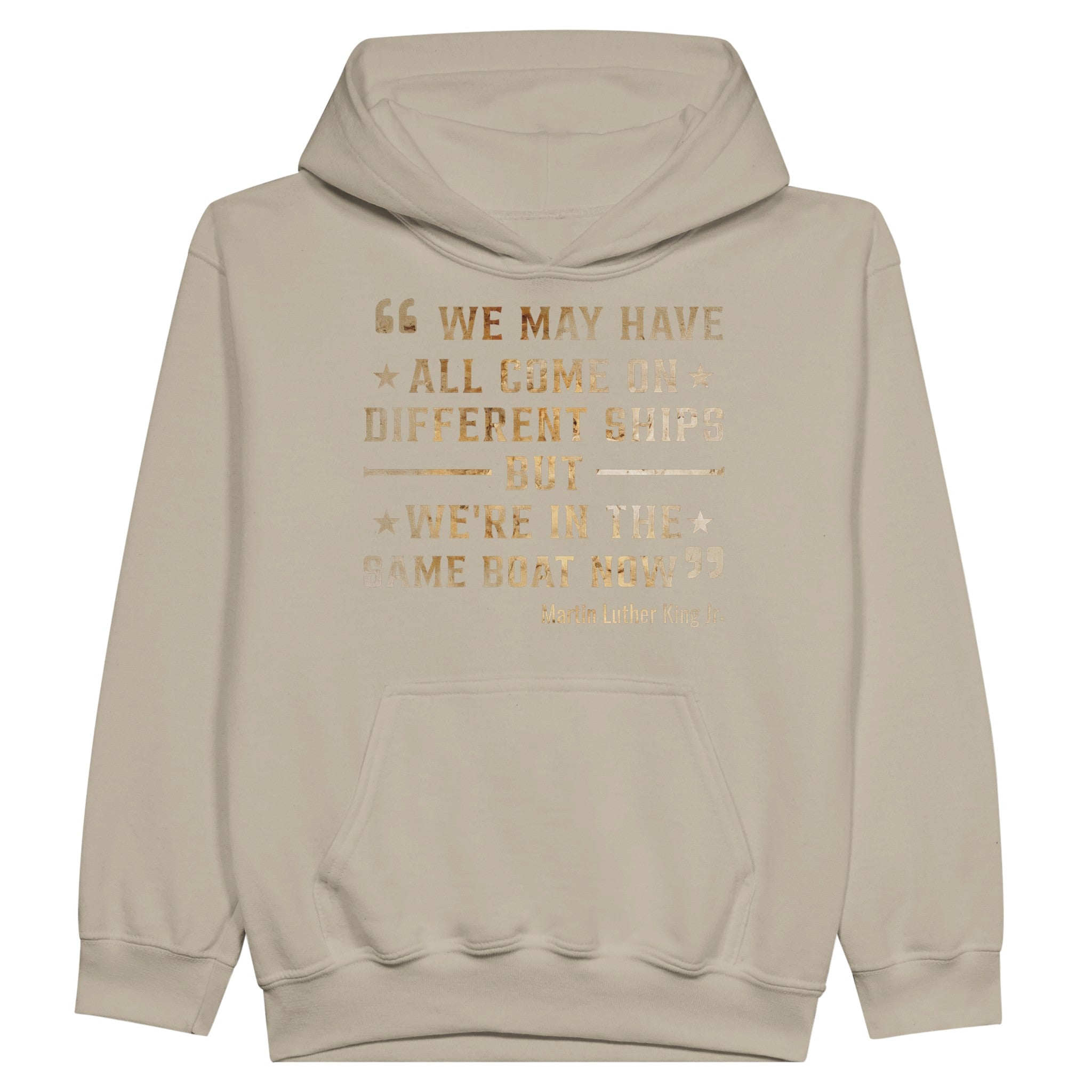 United We Sail: MLK's Message Hoodie For Kids - Prideful Roots