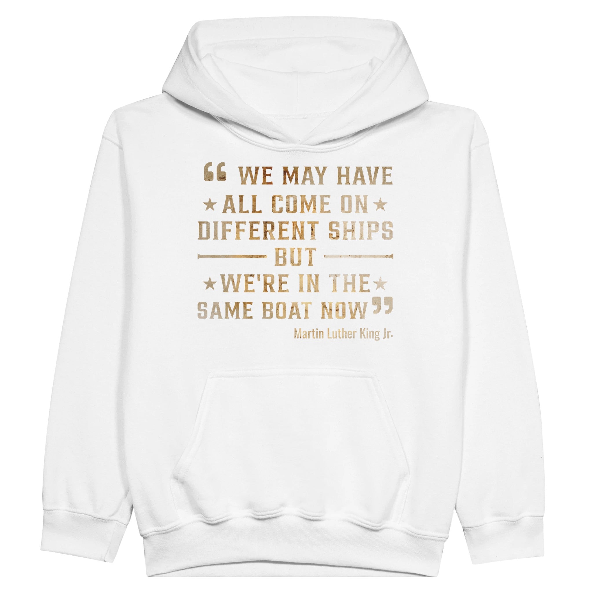 United We Sail: MLK's Message Hoodie For Kids - Prideful Roots