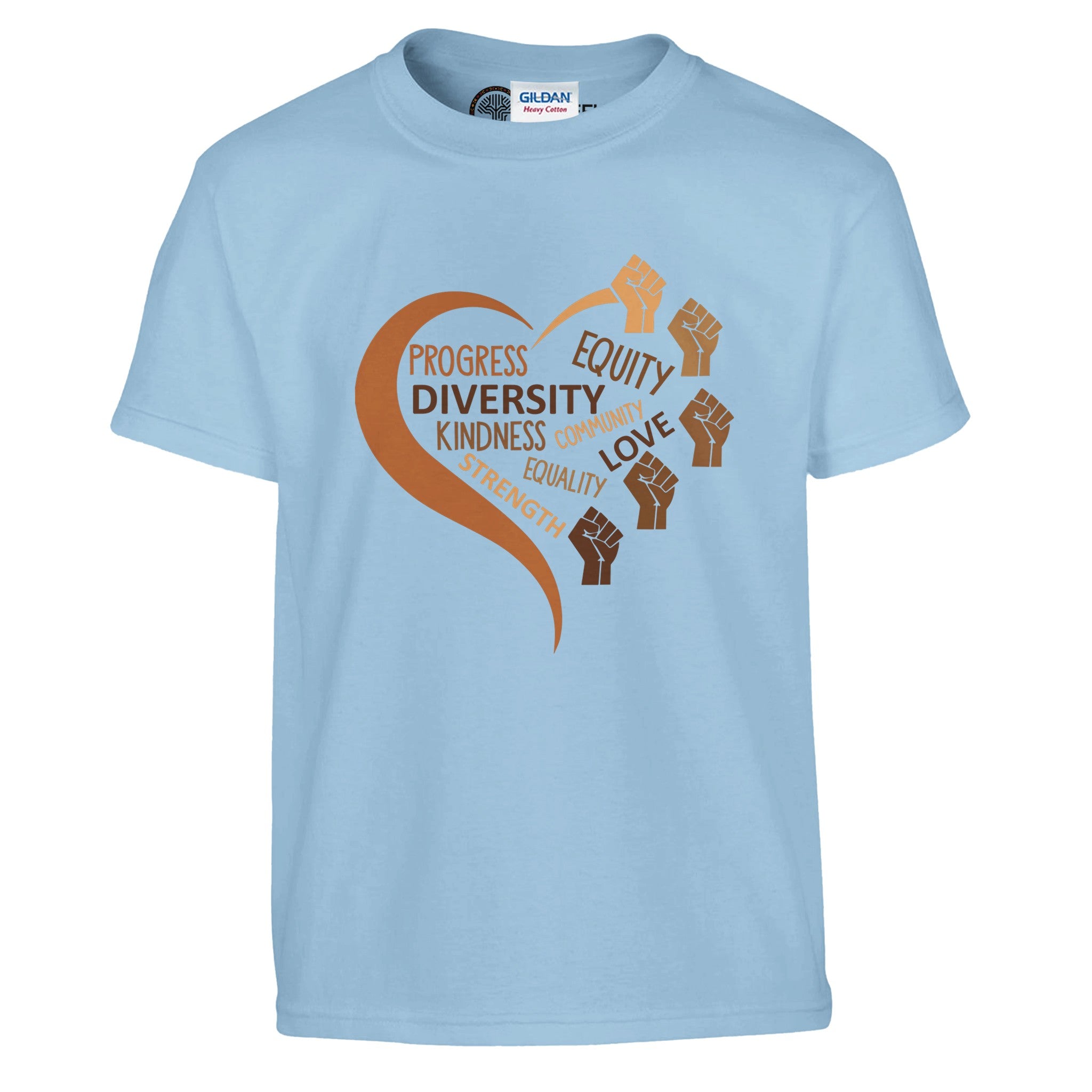 Black Equality Heart T-shirt For Kids - Prideful Roots