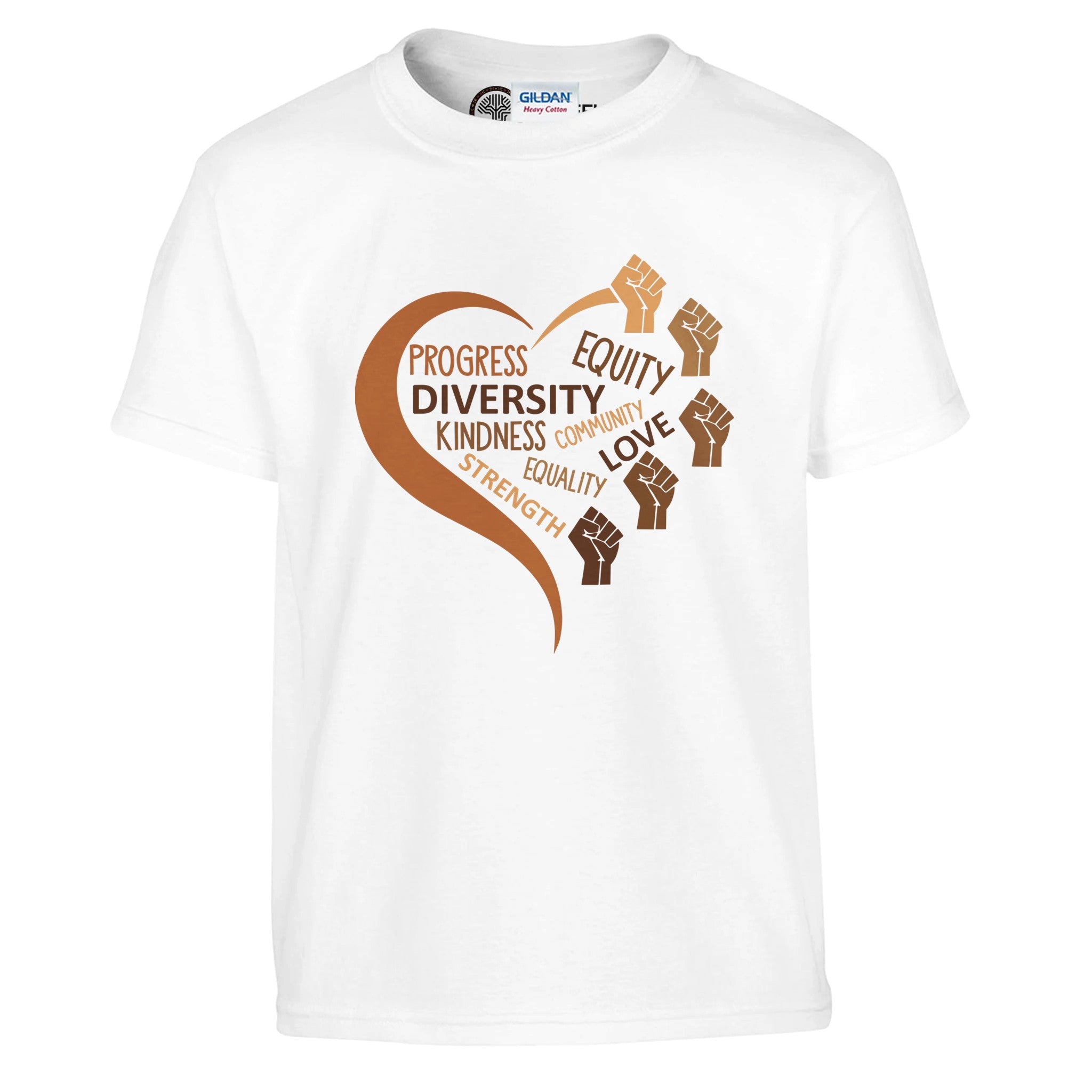 Black Equality Heart T-shirt For Kids - Prideful Roots