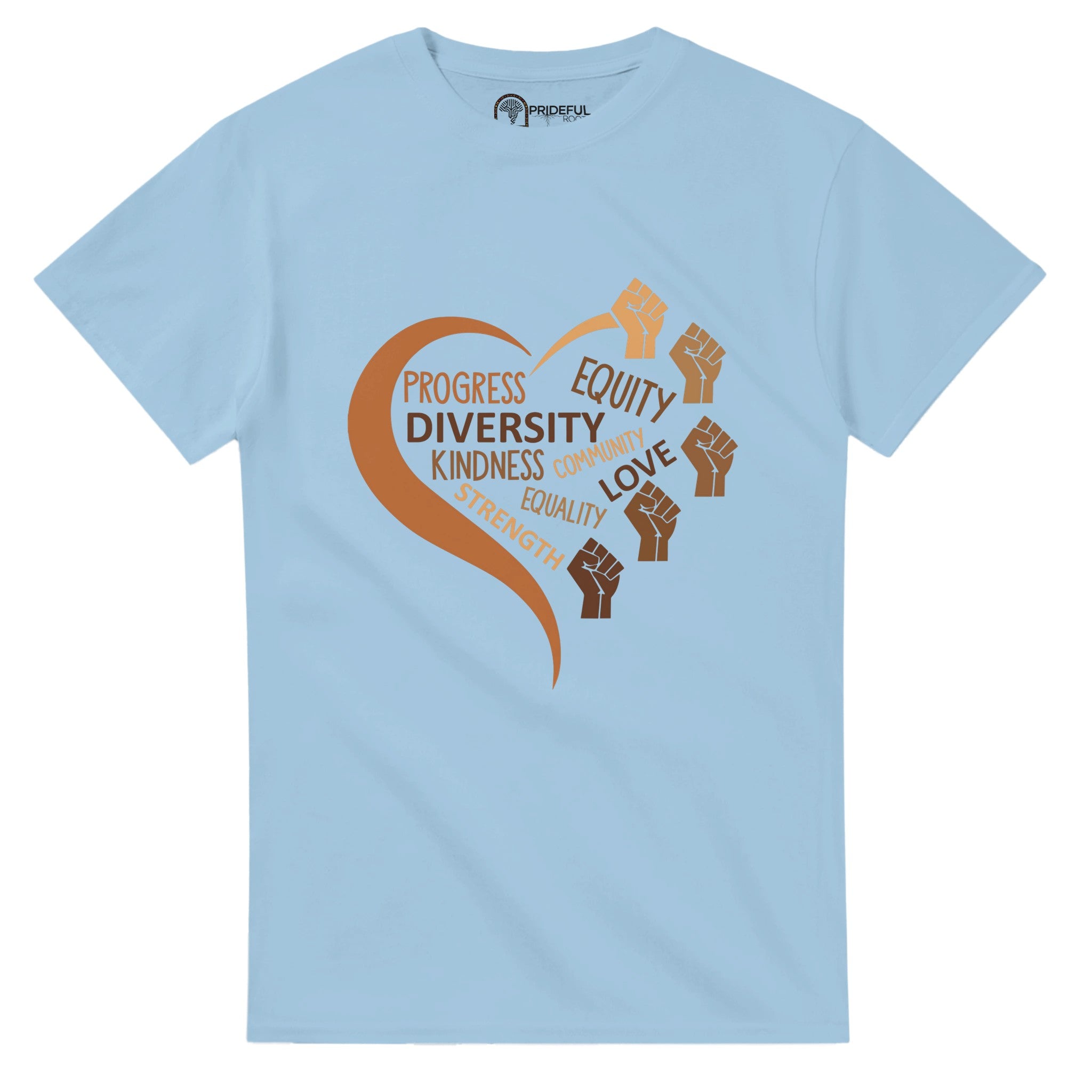 Black Equality Heart T-shirt For Men & Women - Prideful Roots