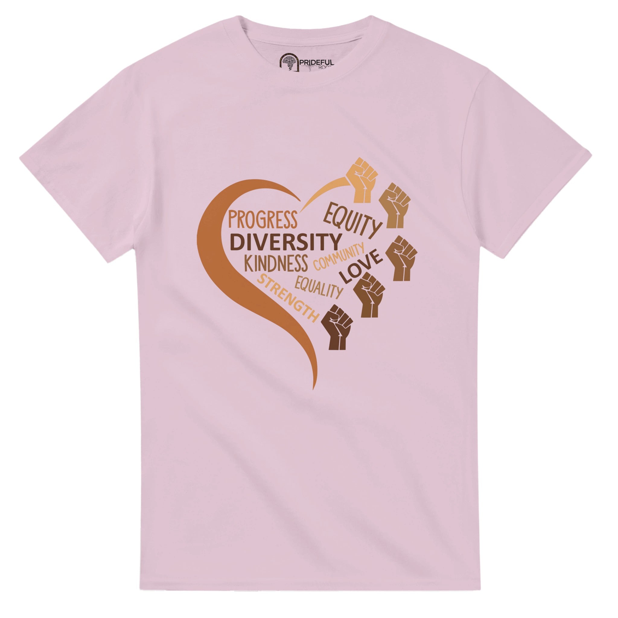 Black Equality Heart T-shirt For Men & Women - Prideful Roots