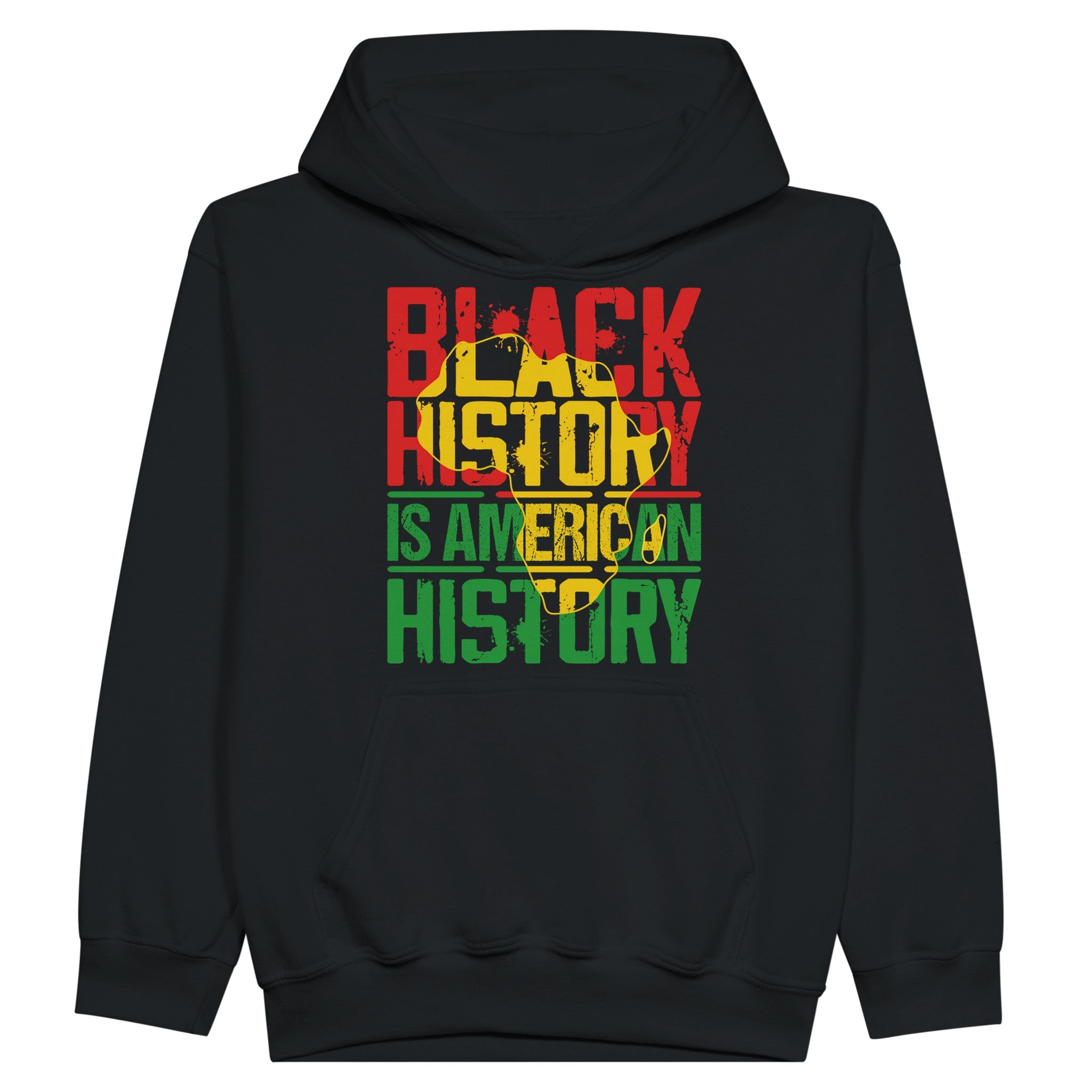 Black History is American History Africa Map Hoodie For Kids - Prideful Roots
