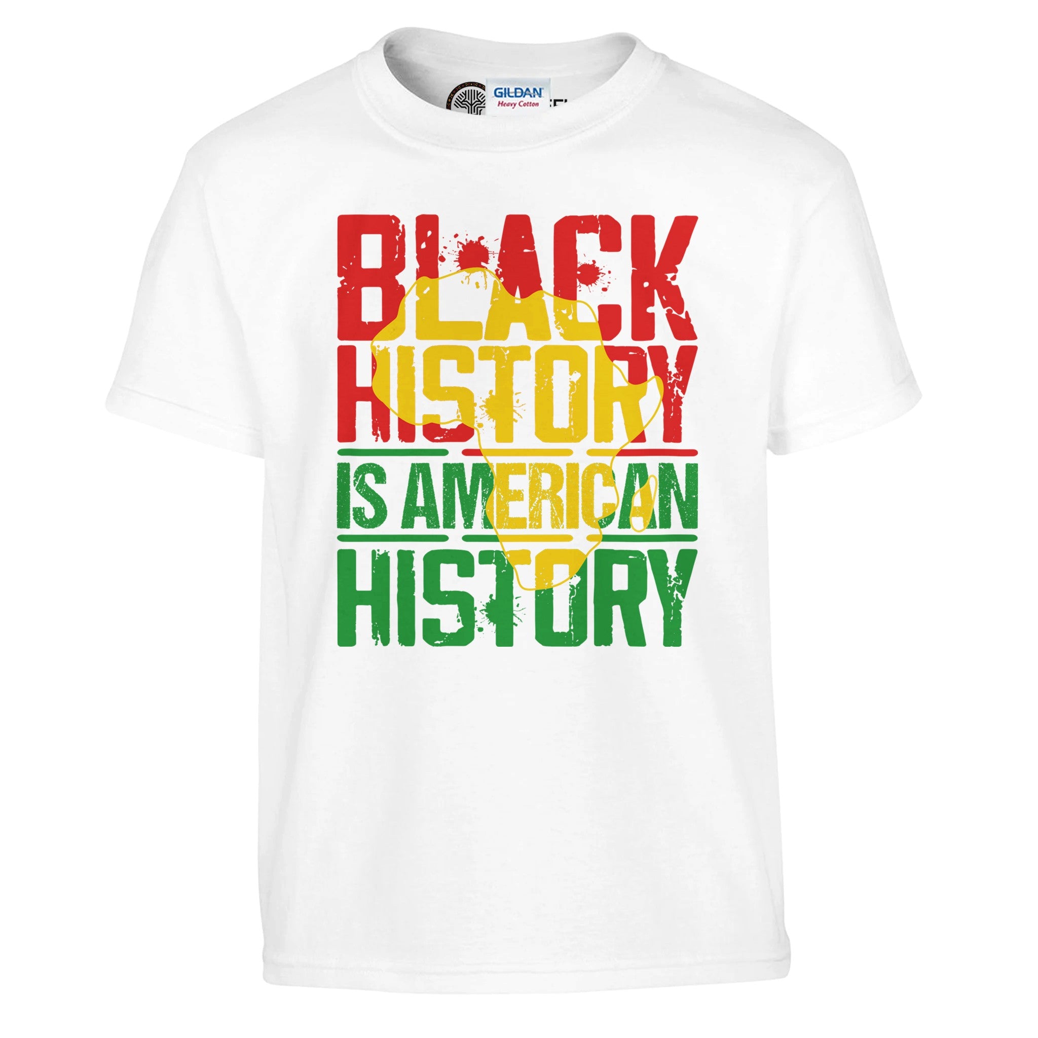 Black History is American History Africa Map T-shirt For Kids - Prideful Roots