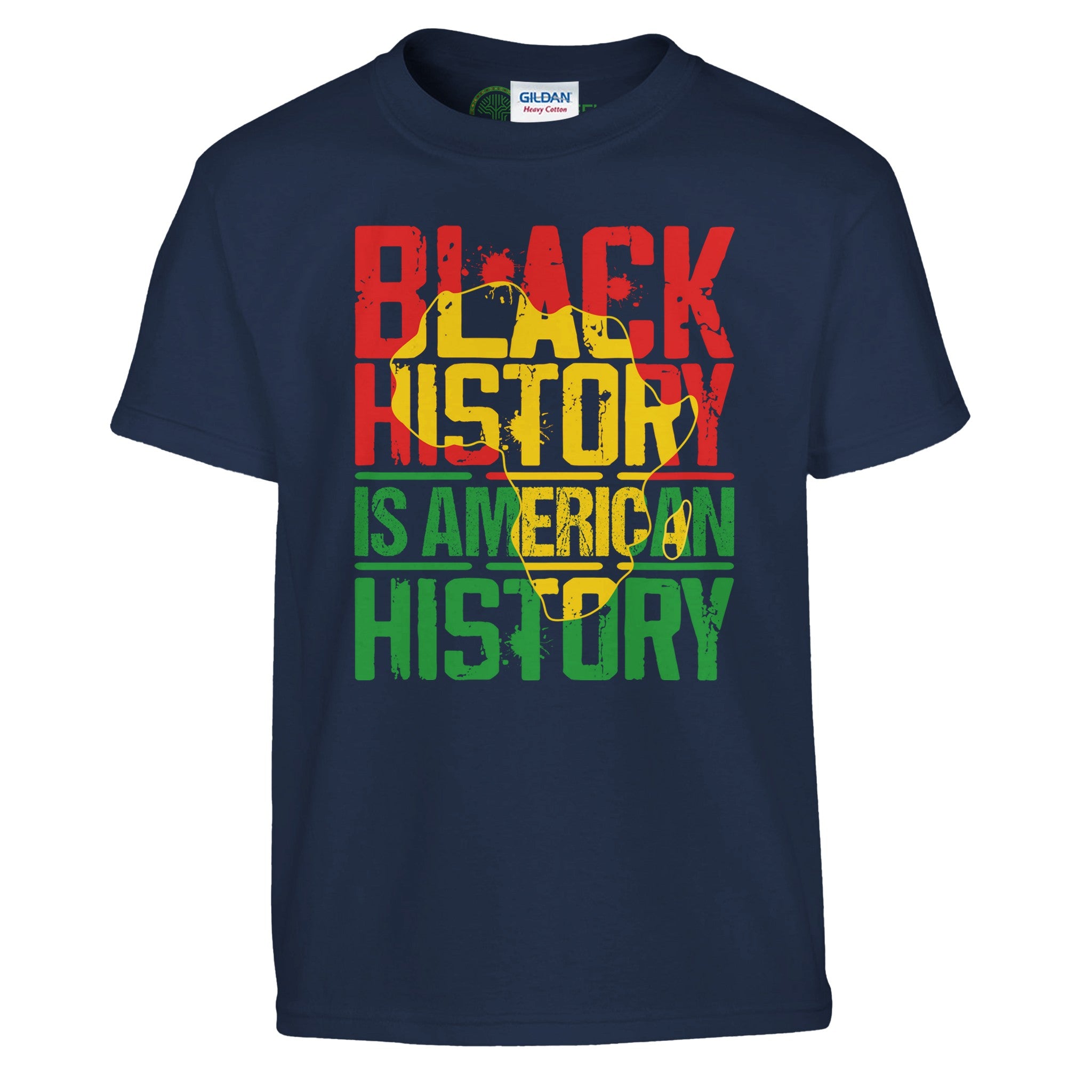Black History is American History Africa Map T-shirt For Kids - Prideful Roots