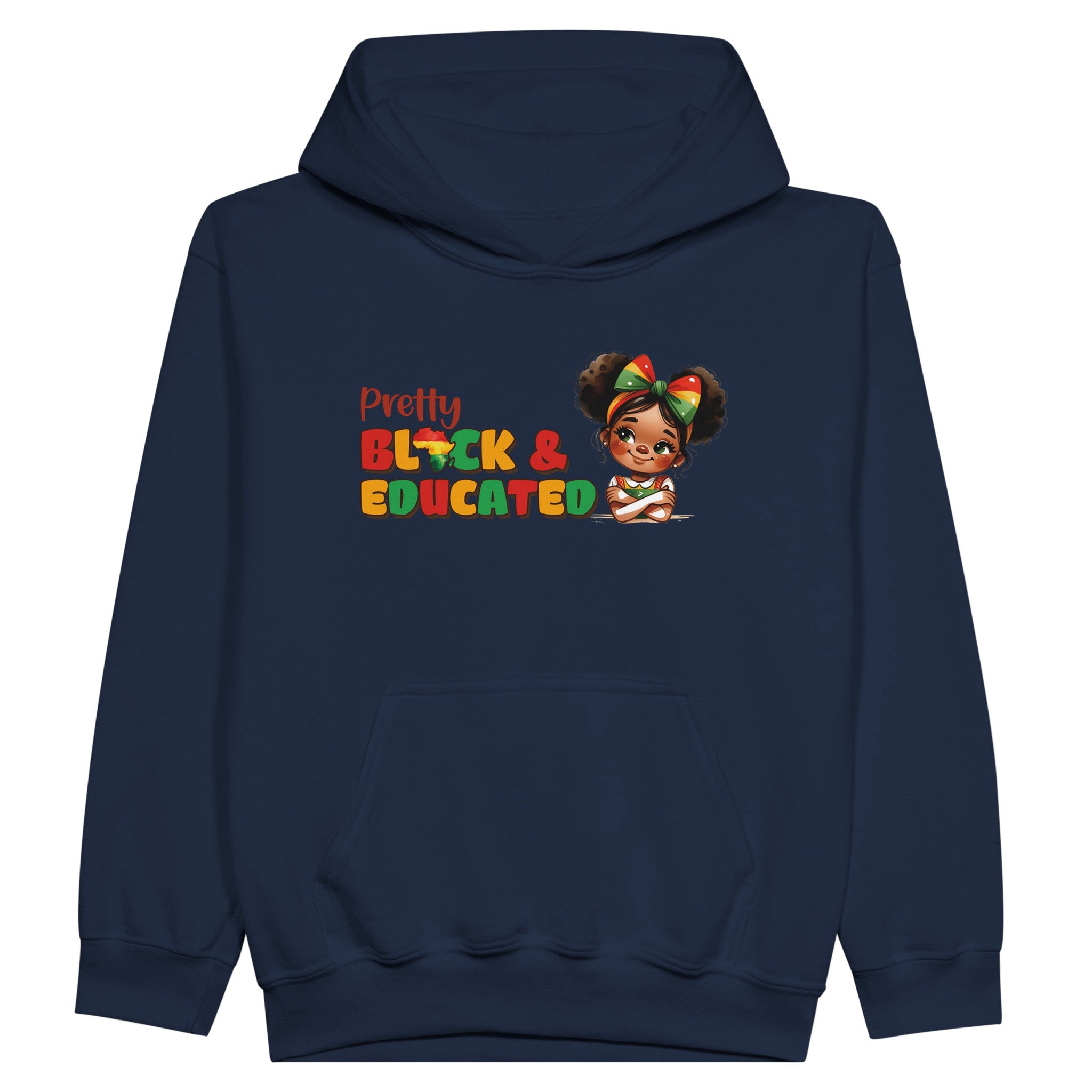 Pretty Black And Educated Hoodie For Kids - Prideful Roots