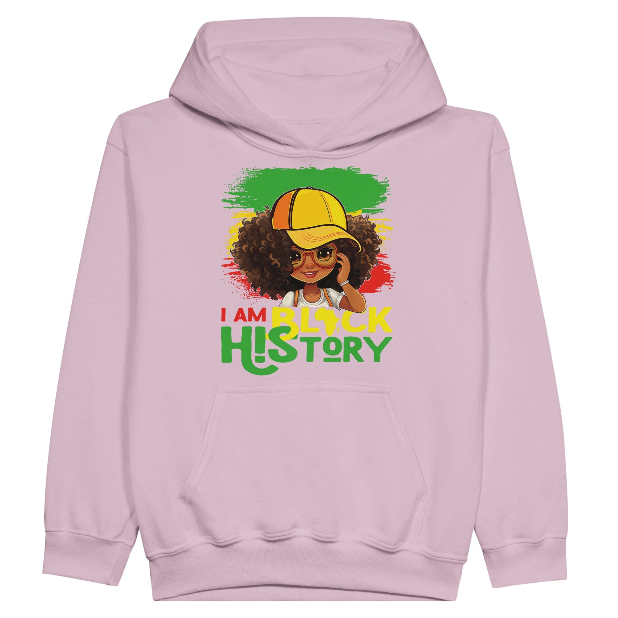 I Am Black History Black Girl Hoodie For Kids - Prideful Roots