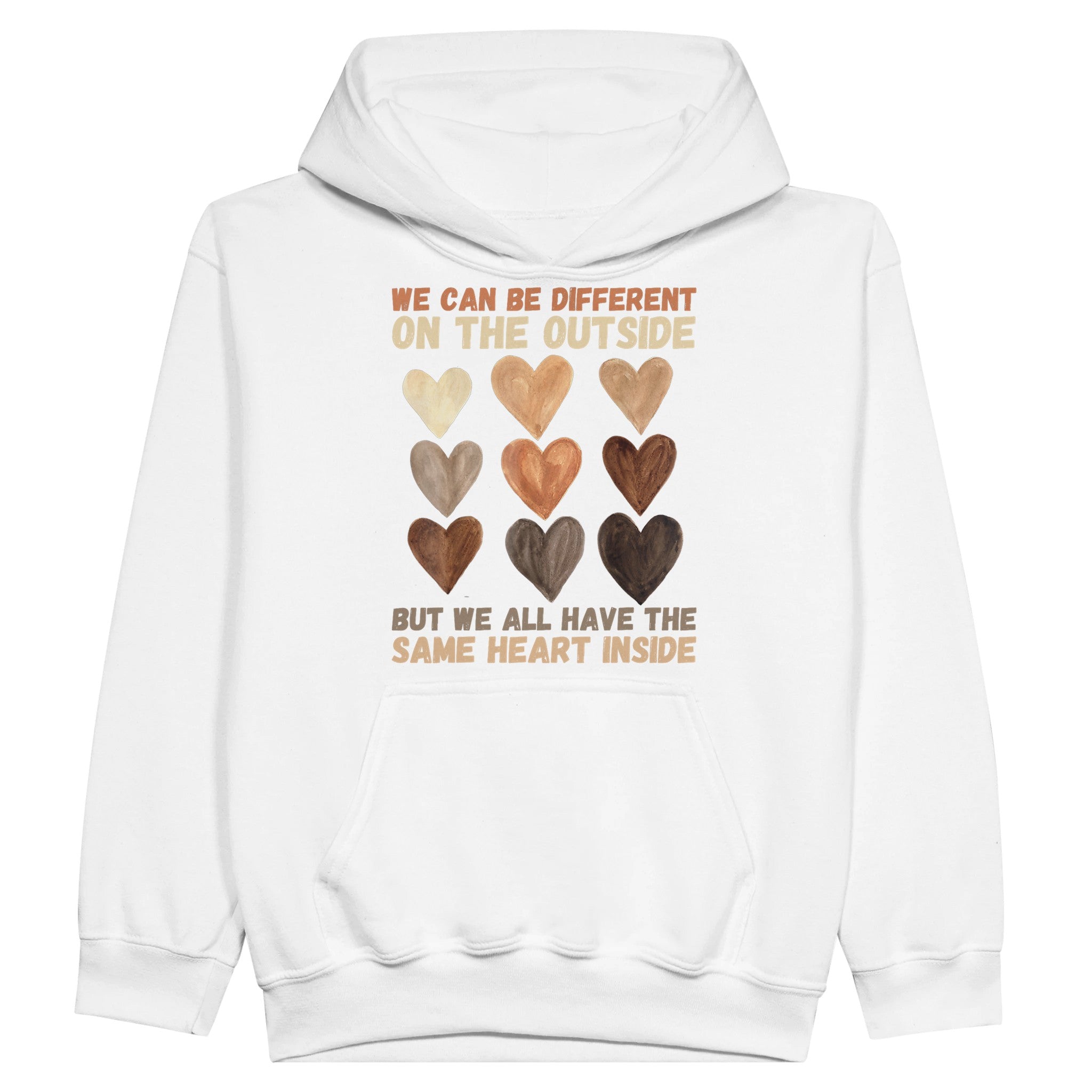 Different Outside, Same Heart Inside Hoodie For Kids - Prideful Roots