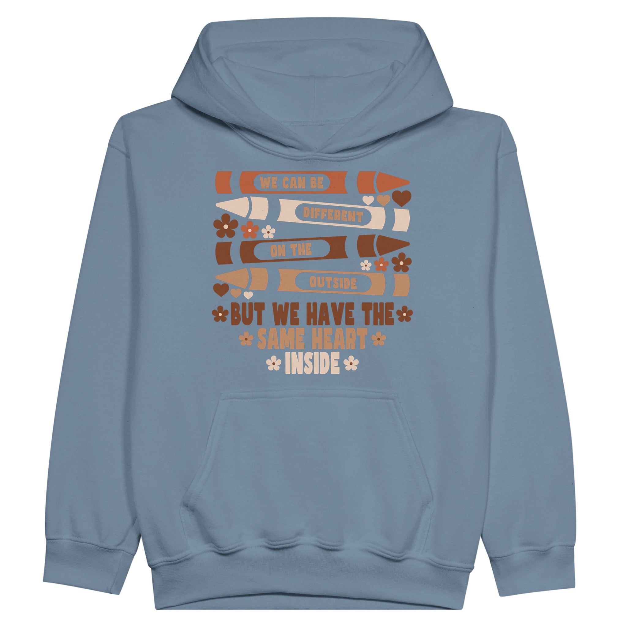 Different Outside Same Inside Crayons Hoodie For Kids - Prideful Roots