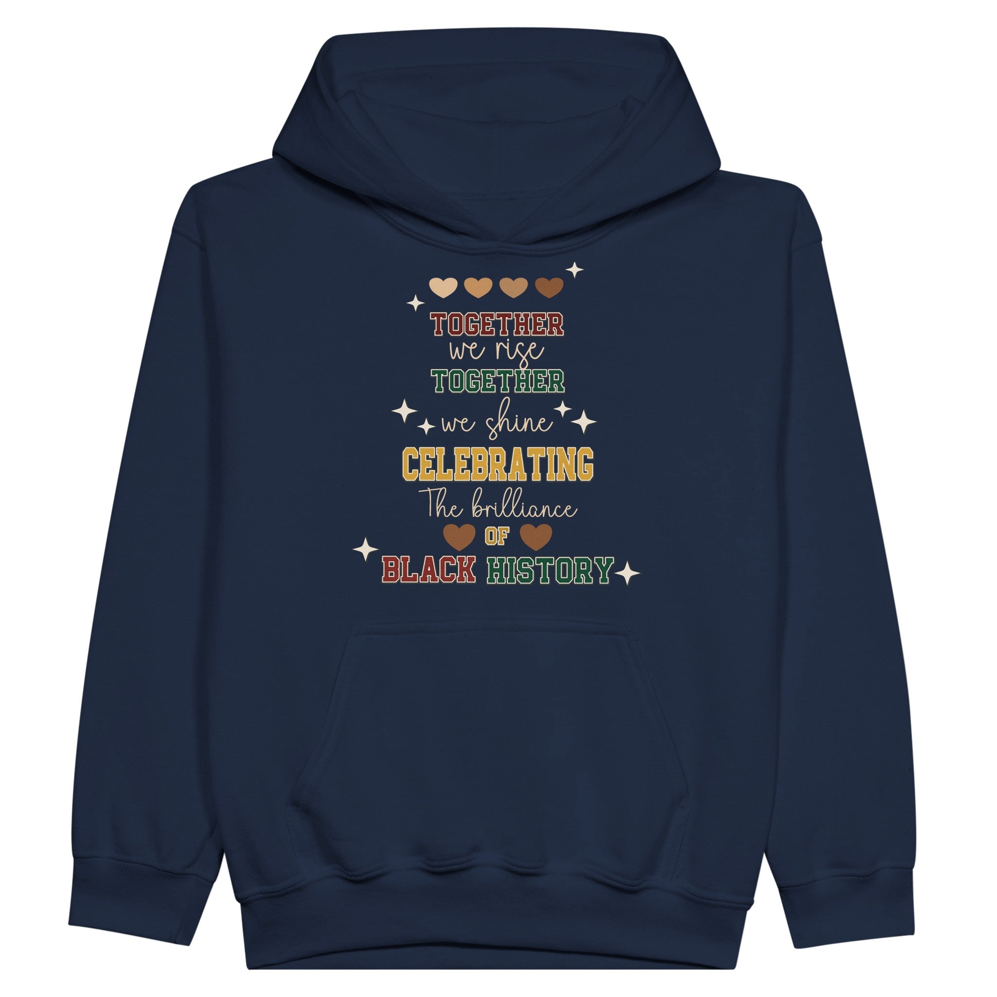 Together We Rise, Celebrating Black History Hoodie For Kids - Prideful Roots