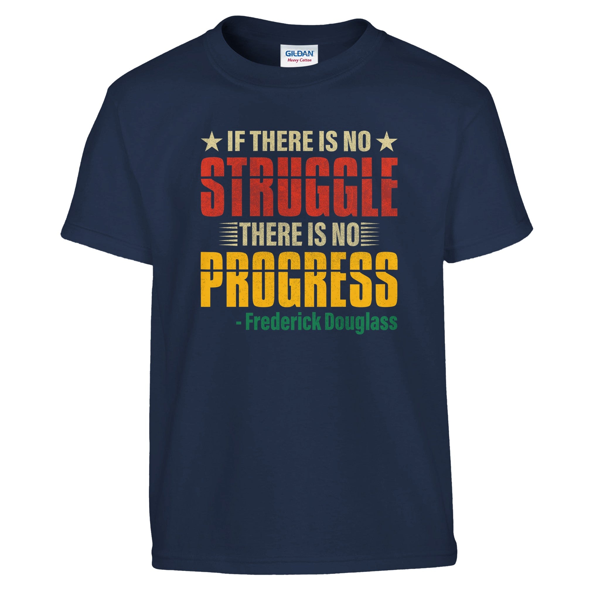 No Struggle No Progress Frederick Douglass T-shirt For Kids - Prideful Roots