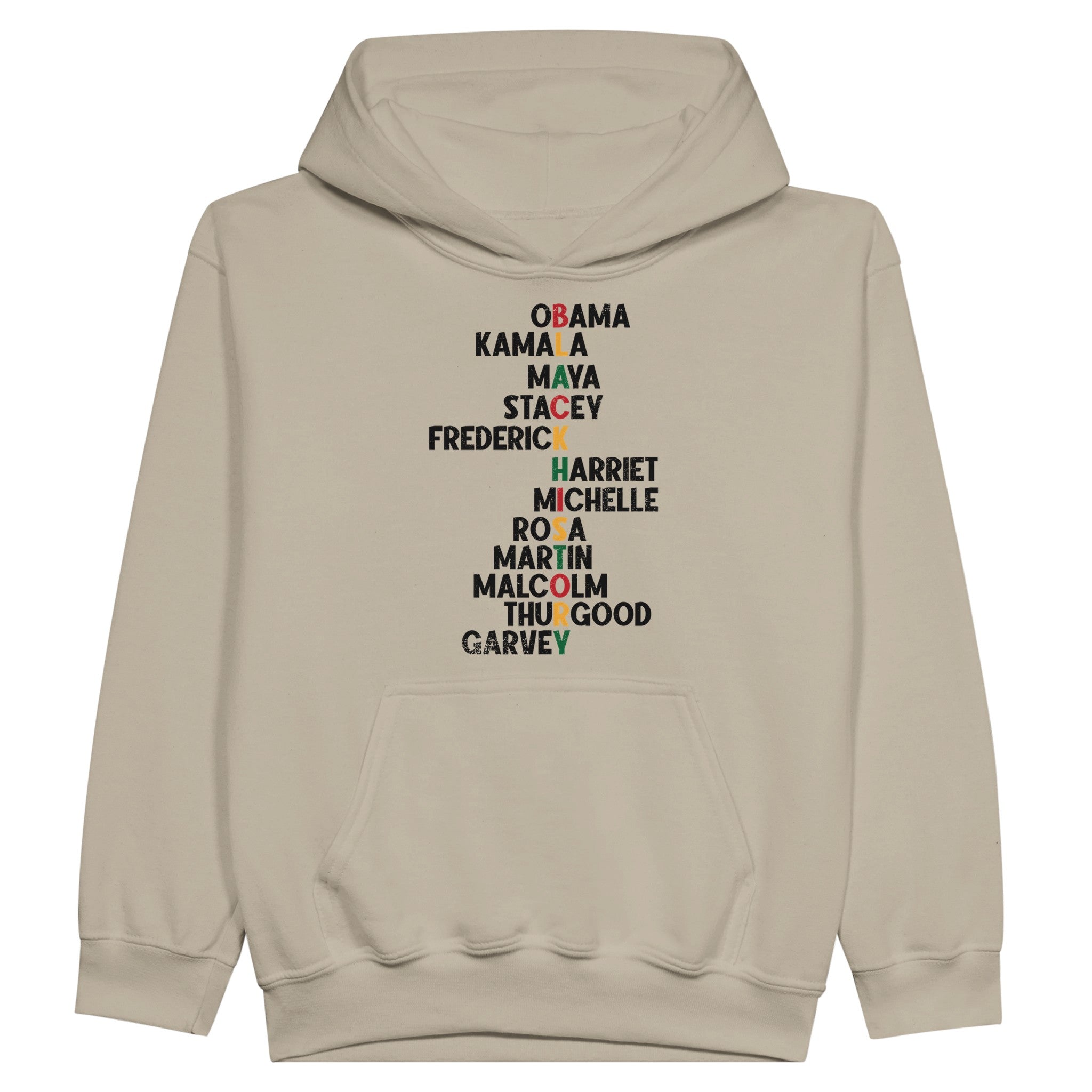 Black History Icons - Obama Kamala Maya Stacey Hoodie For Kids - Prideful Roots