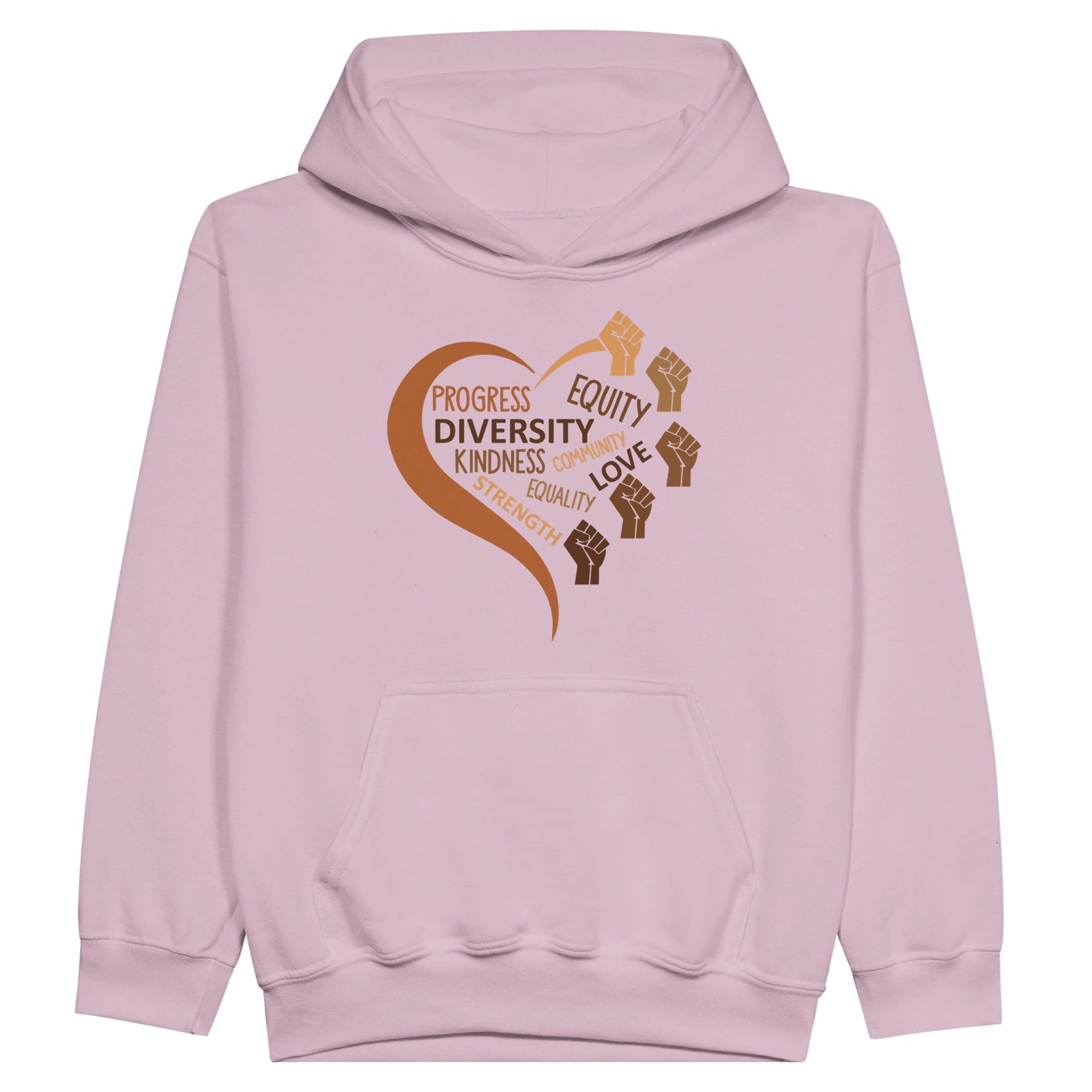 Black Equality Heart Hoodie For Kids - Prideful Roots