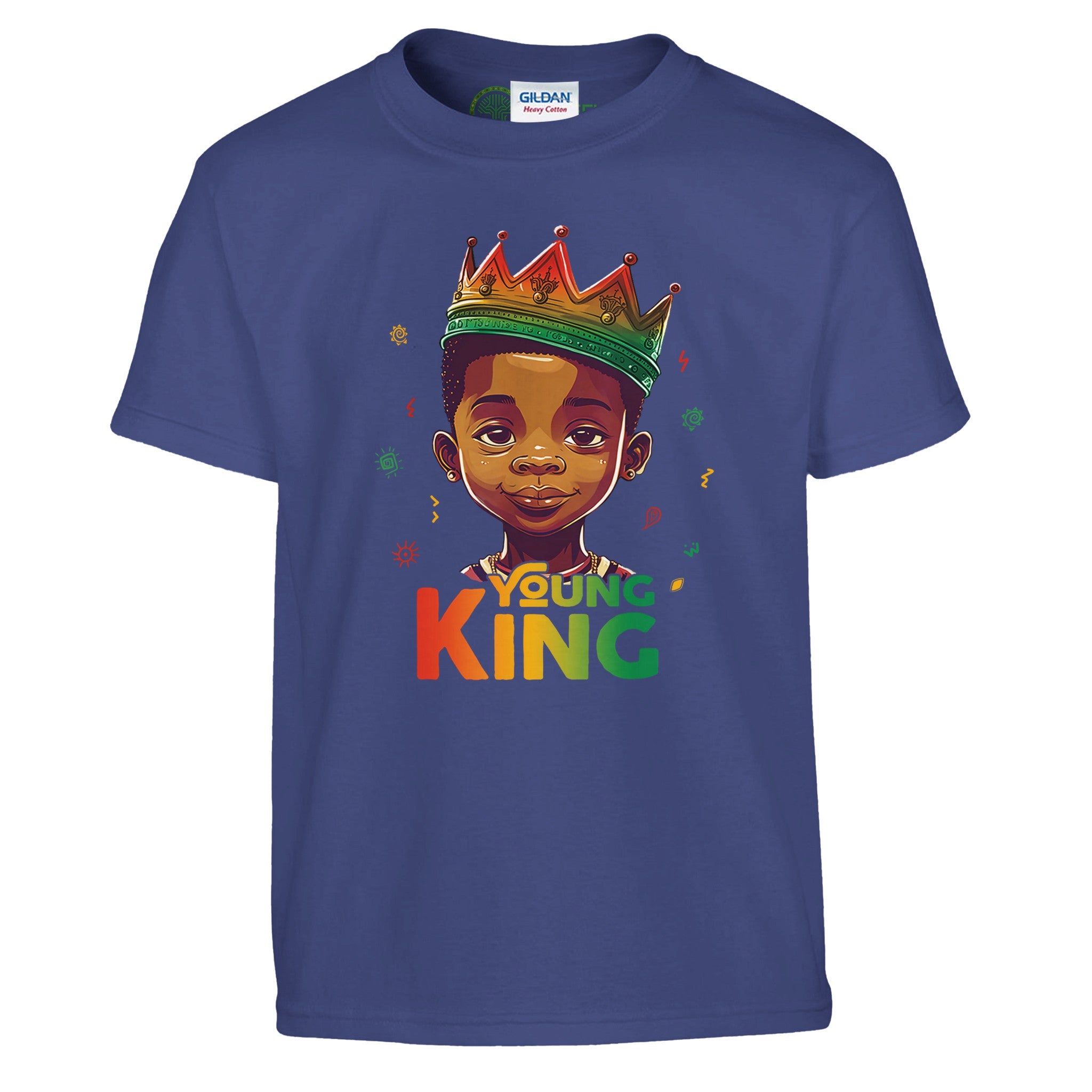 Young Black King T-shirt For Kids - Prideful Roots