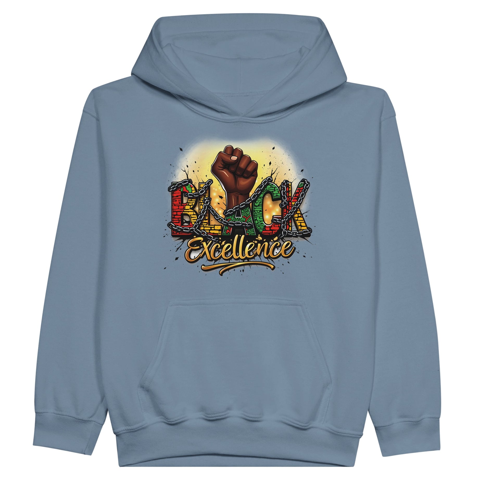 Black Excellence: Breaking Chains | Black History Month Hoodie For Kids - Prideful Roots