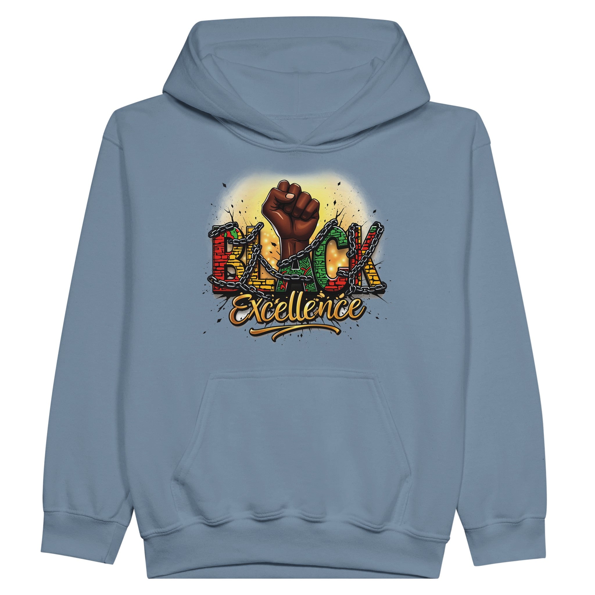 Black Excellence: Breaking Chains | Black History Month Hoodie For Kids - Prideful Roots