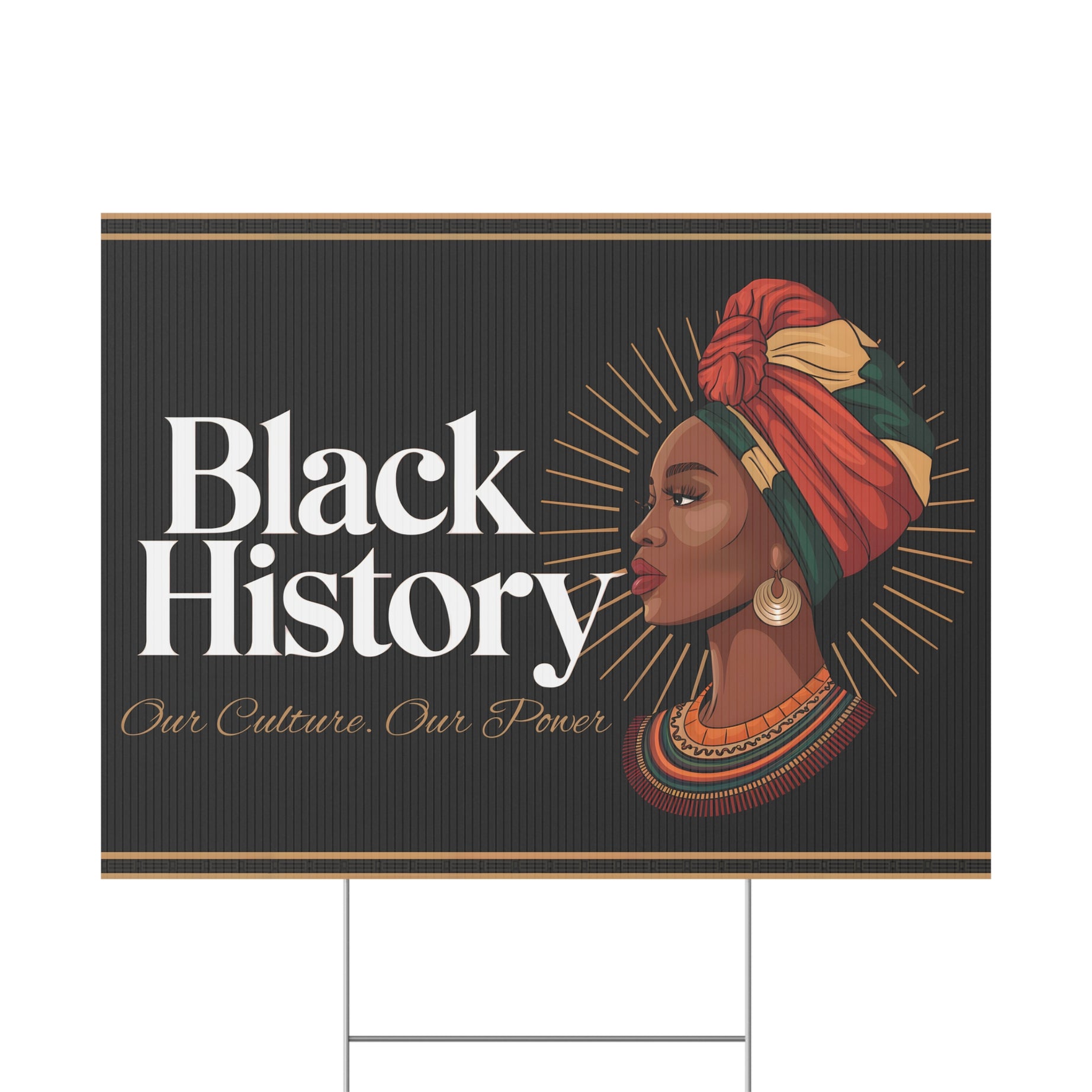 Our Culture. Our Power Black History Month Yard Sign – Custom Family Photo & Name | 24x18" | Made in USA - Prideful Roots