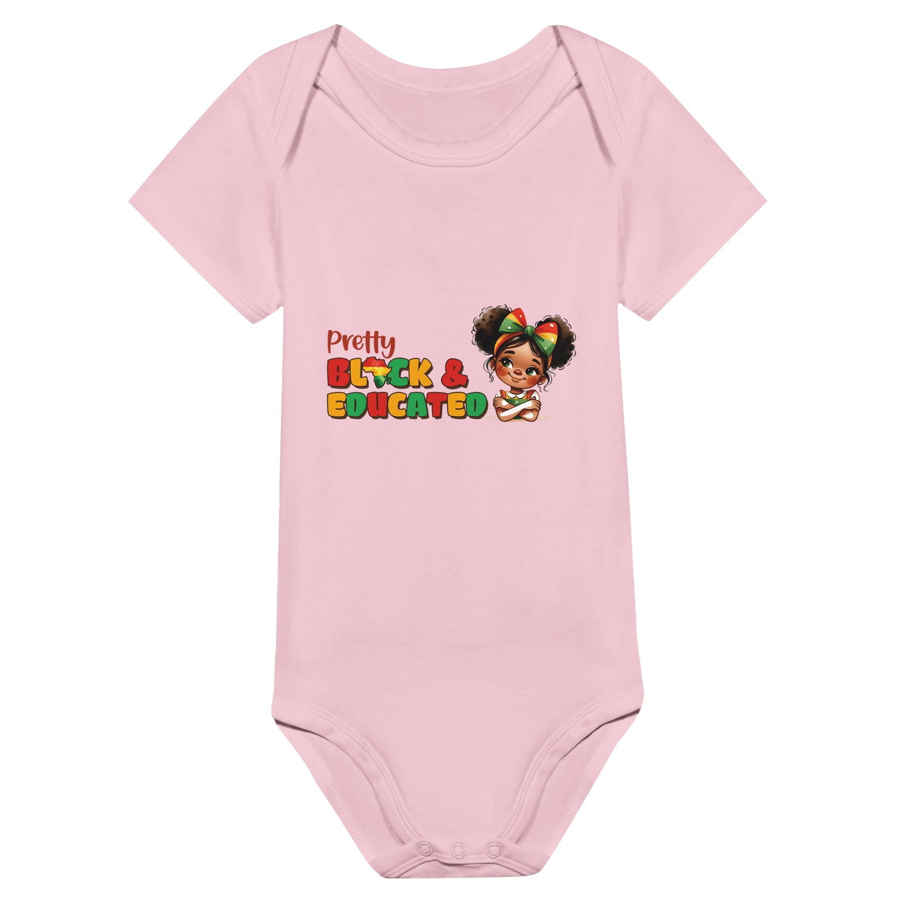 Pretty Black And Educated Baby Short Sleeve Bodysuit - Prideful Roots