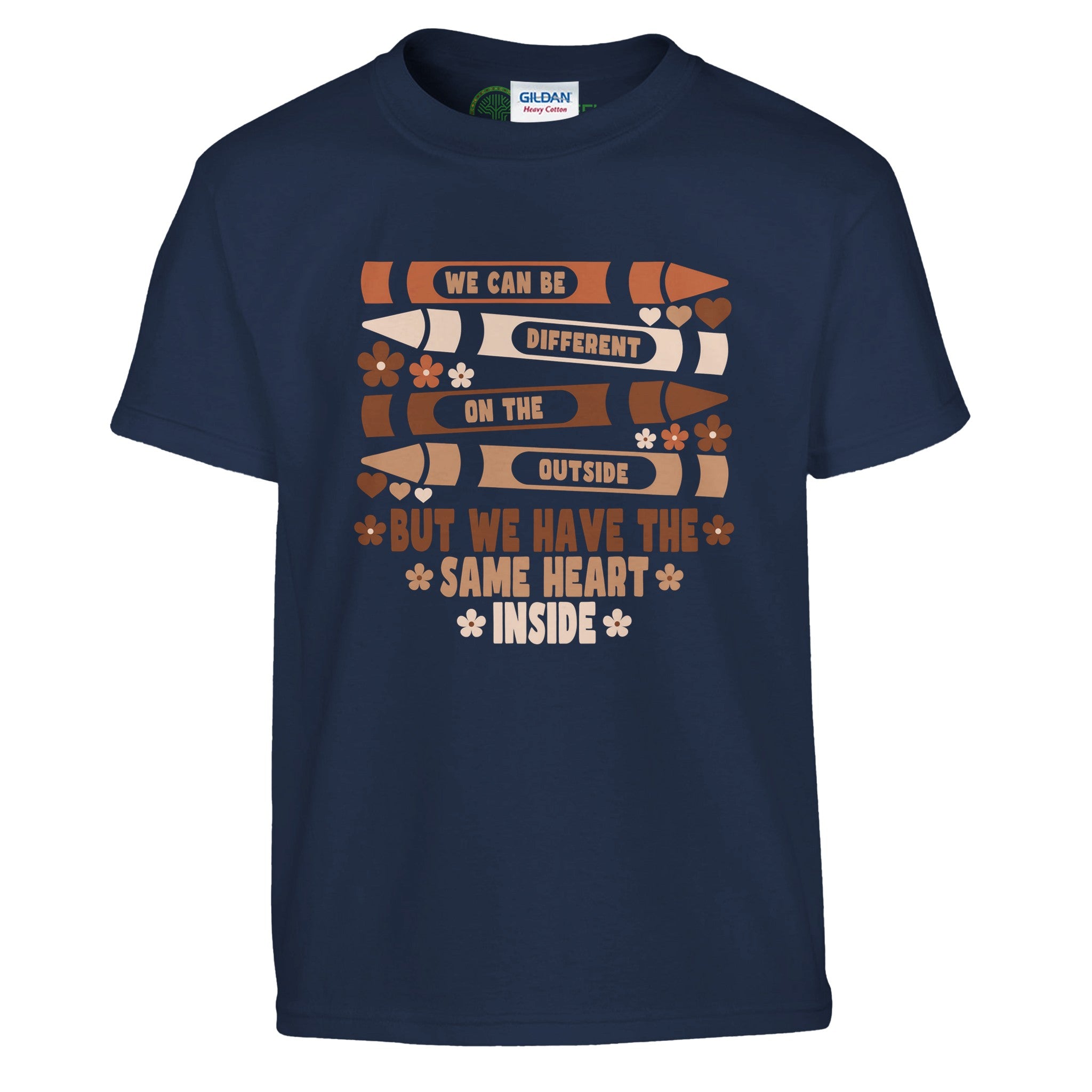 Different Outside Same Inside Crayons T-shirt For Kids - Prideful Roots