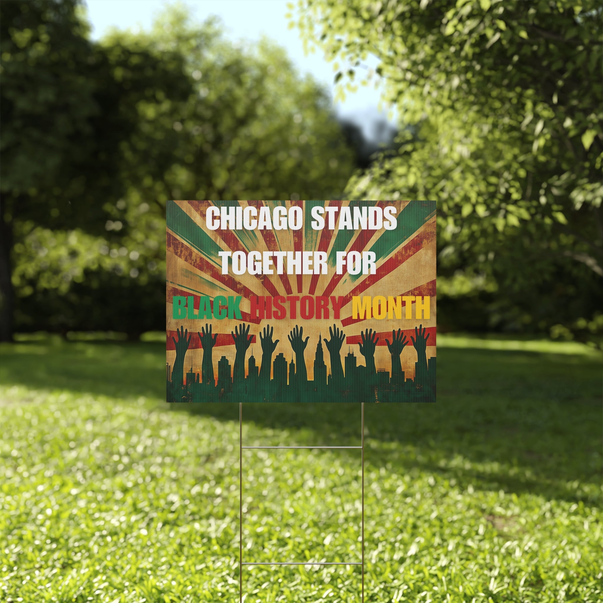 Custom Black History Month Yard Sign | Personalized City/State | 24x18" | Made in USA - Prideful Roots