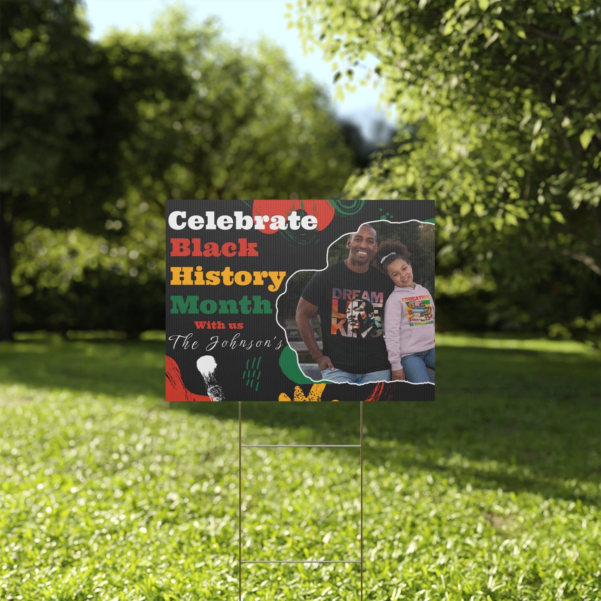 Personalized Black History Month Yard Sign – Custom Family Photo & Name | 24x18" | Made in USA - Prideful Roots