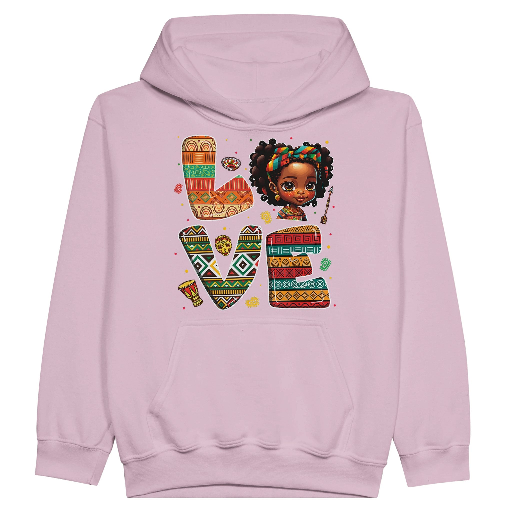 "Love" Afro Girl Vibes Hoodie For Kids - Prideful Roots