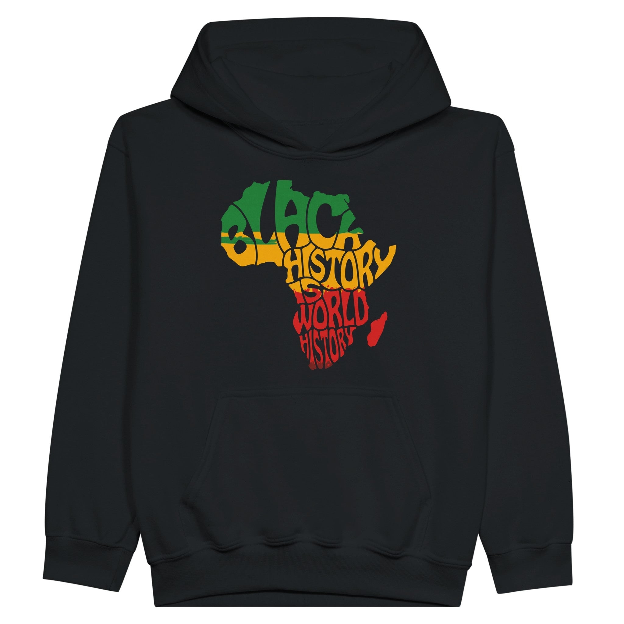 Black History is World History Africa Map Hoodie For Kids - Prideful Roots