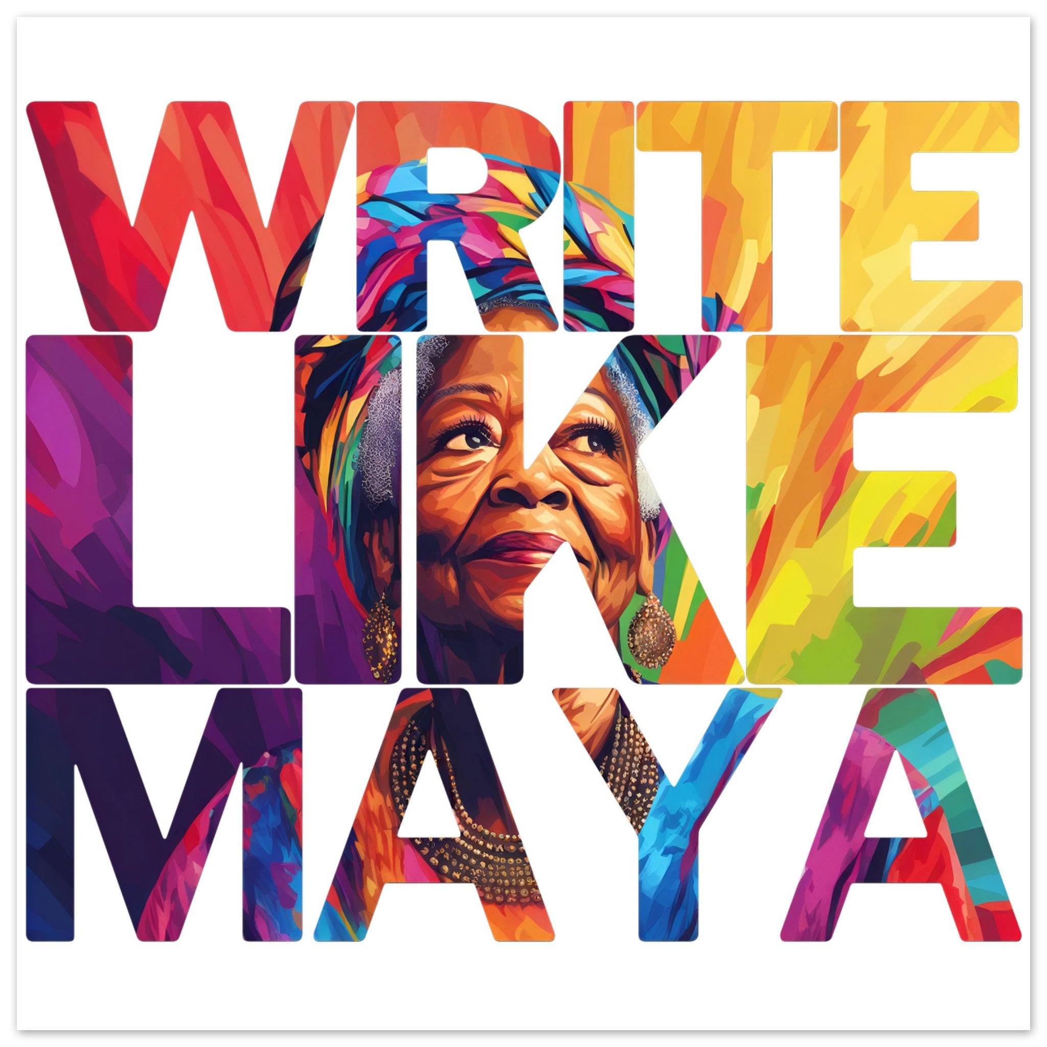 Write Like Maya | Black History Wall Art – Framed, Unframed, or Magnetic Hanger - Prideful Roots