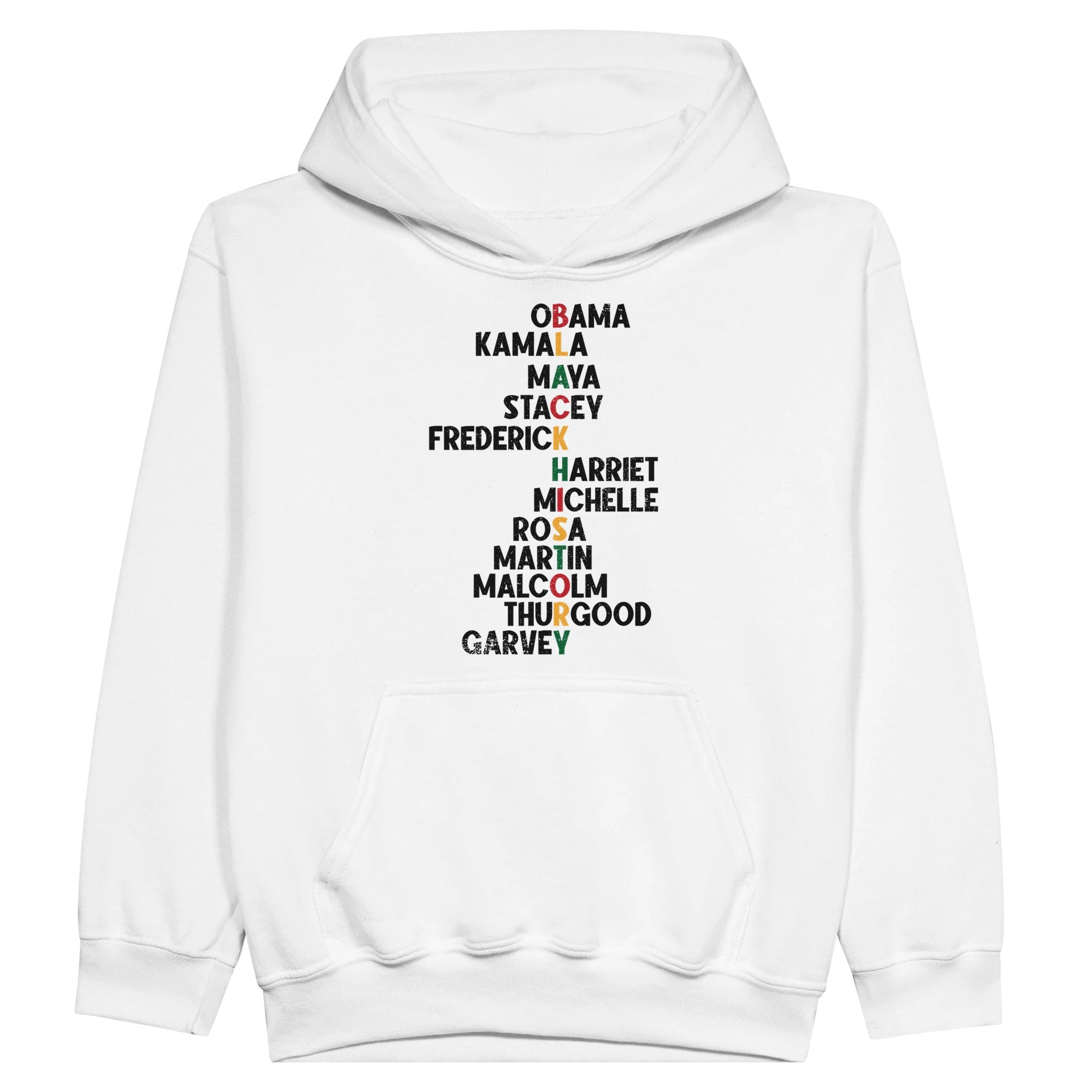 Black History Icons - Obama Kamala Maya Stacey Hoodie For Kids - Prideful Roots