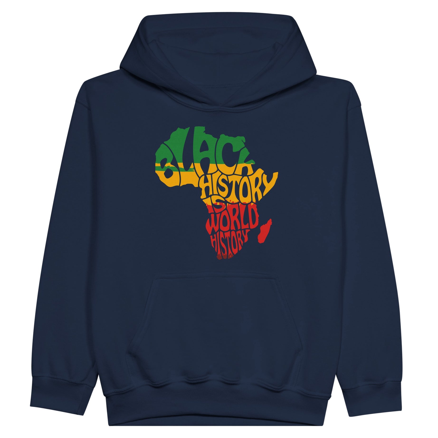 Black History is World History Africa Map Hoodie For Kids - Prideful Roots