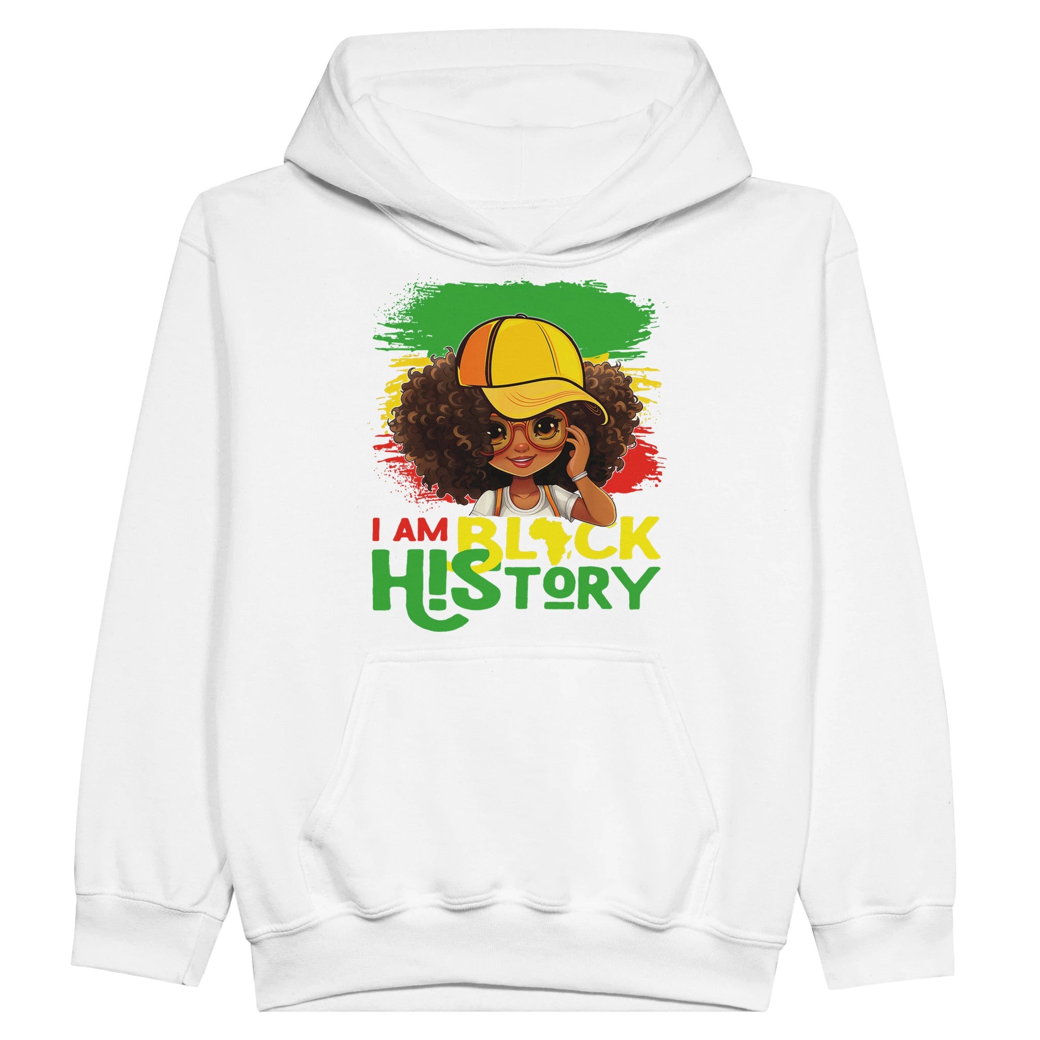 I Am Black History Black Girl Hoodie For Kids - Prideful Roots