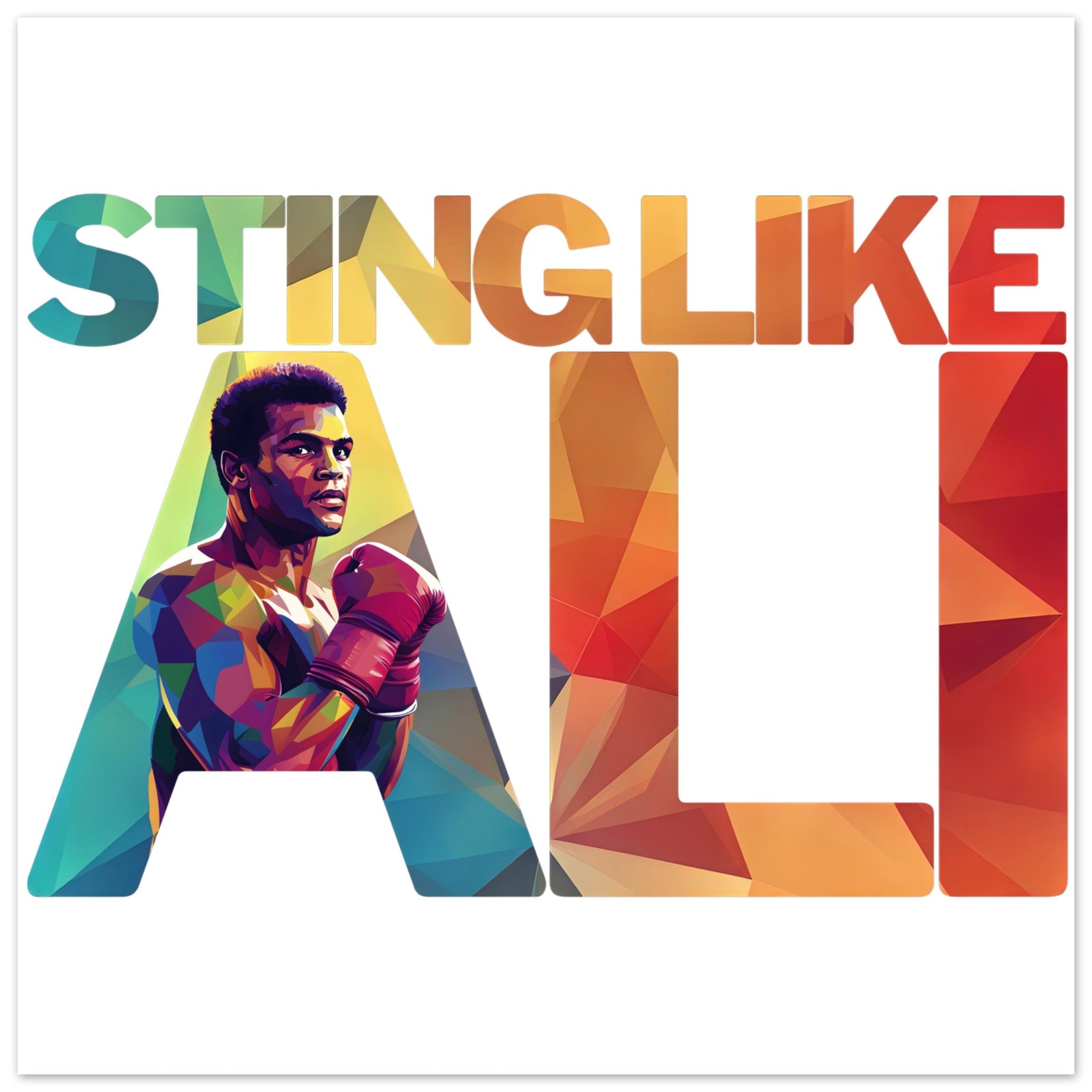 Sting Like Ali | Black History Wall Art – Framed, Unframed, or Magnetic Hanger - Prideful Roots