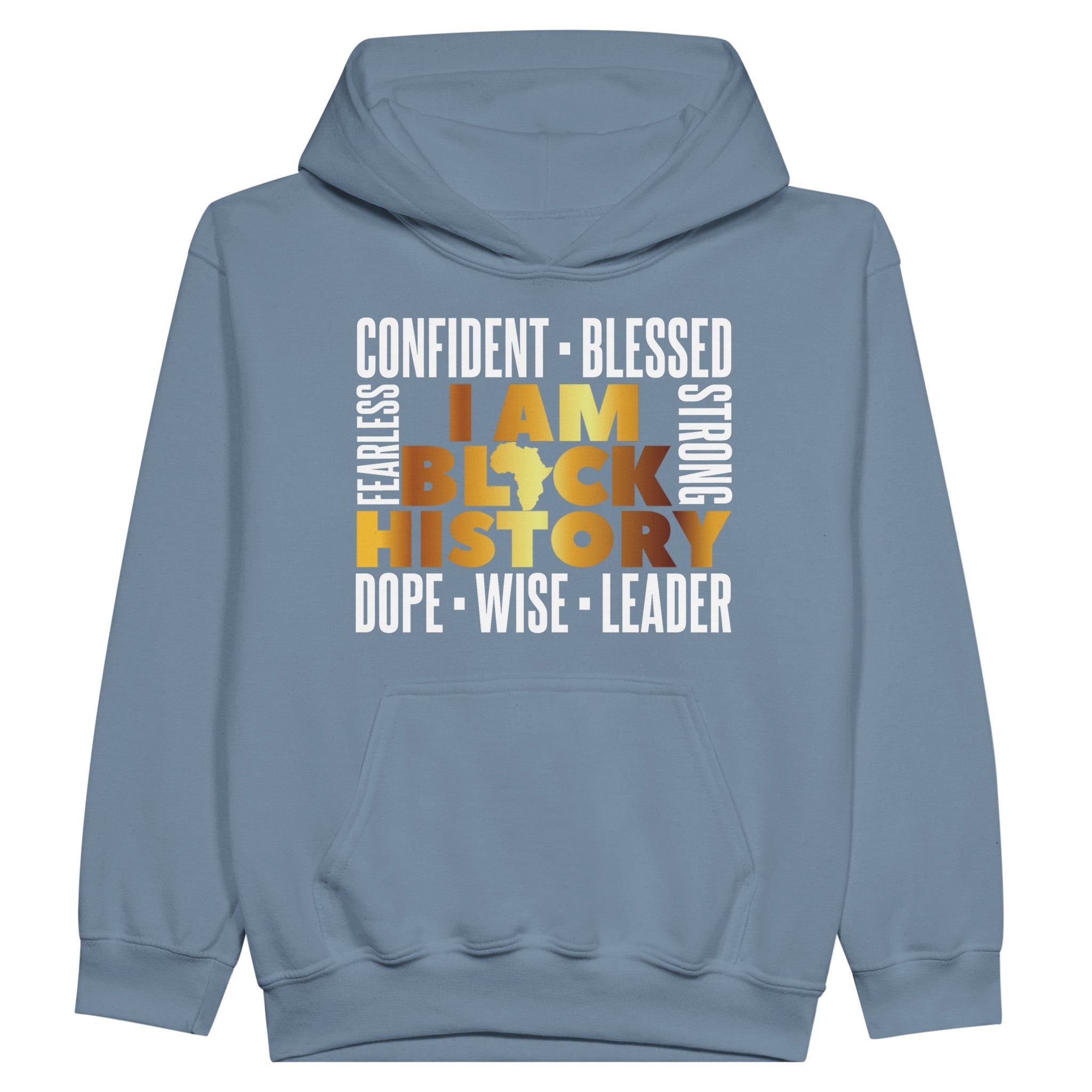 I Am Black History Golden Hoodie For Kids - Prideful Roots