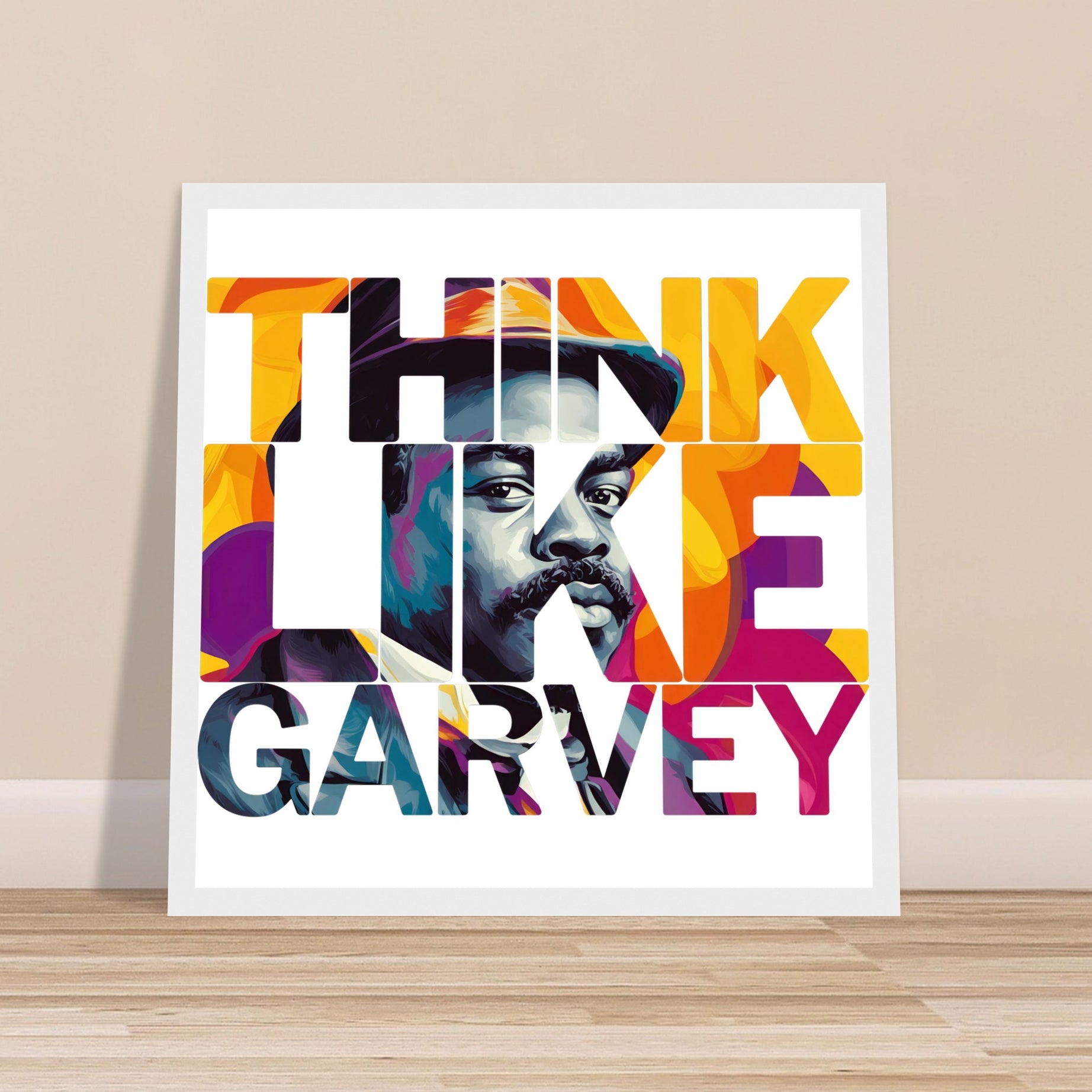 Think Like Garvey | Black History Wall Art – Framed, Unframed, or Magnetic Hanger - Prideful Roots