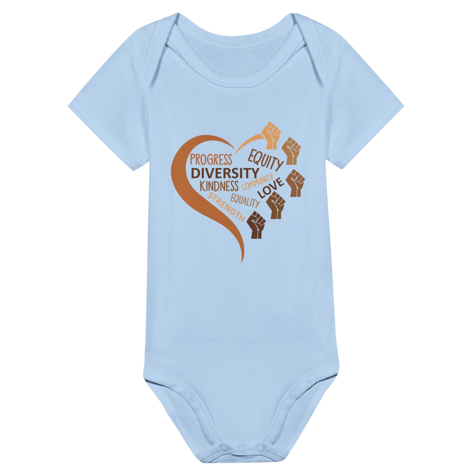 Black Equality Heart Baby Short Sleeve Bodysuit - Prideful Roots