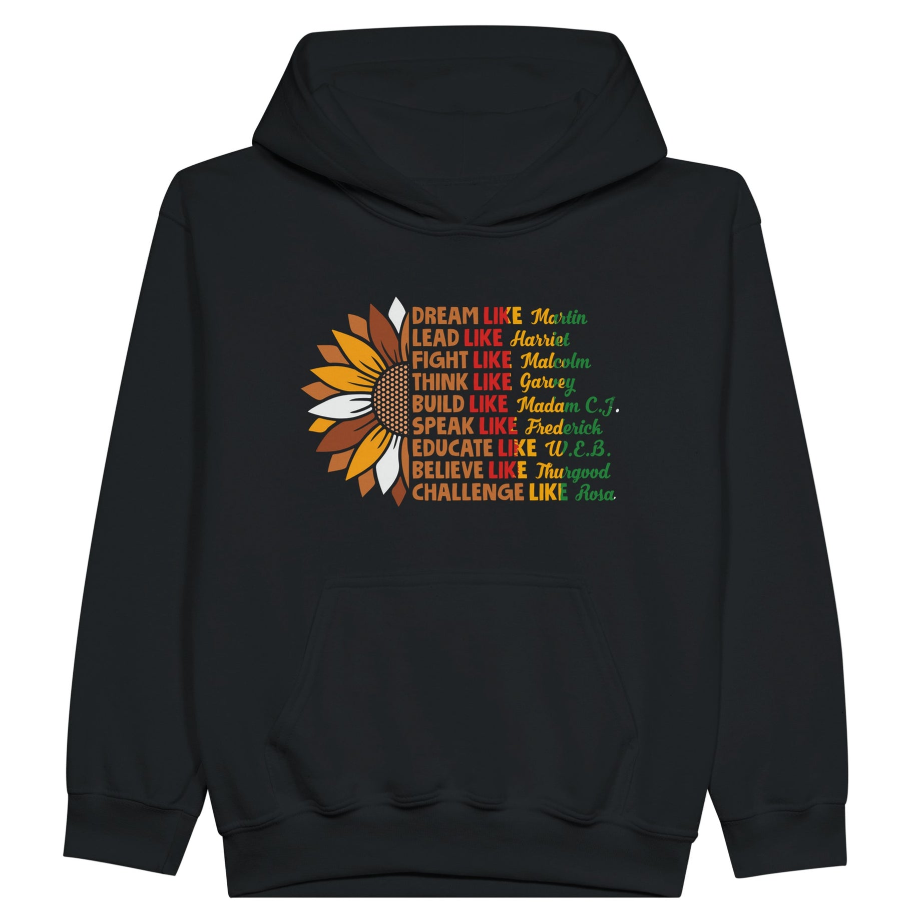 Black History Icons Sunflower Hoodie For Kids - Prideful Roots