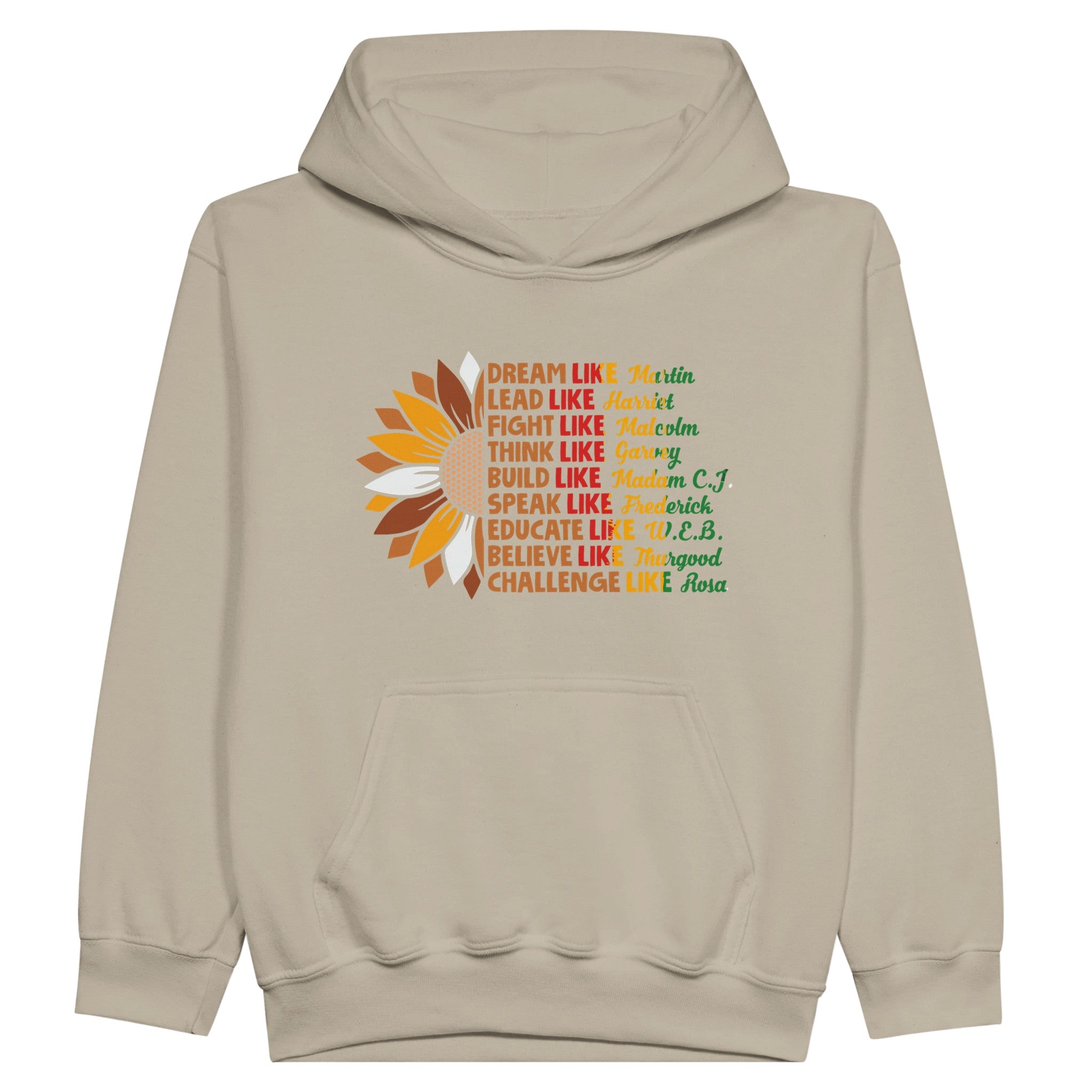 Black History Icons Sunflower Hoodie For Kids - Prideful Roots