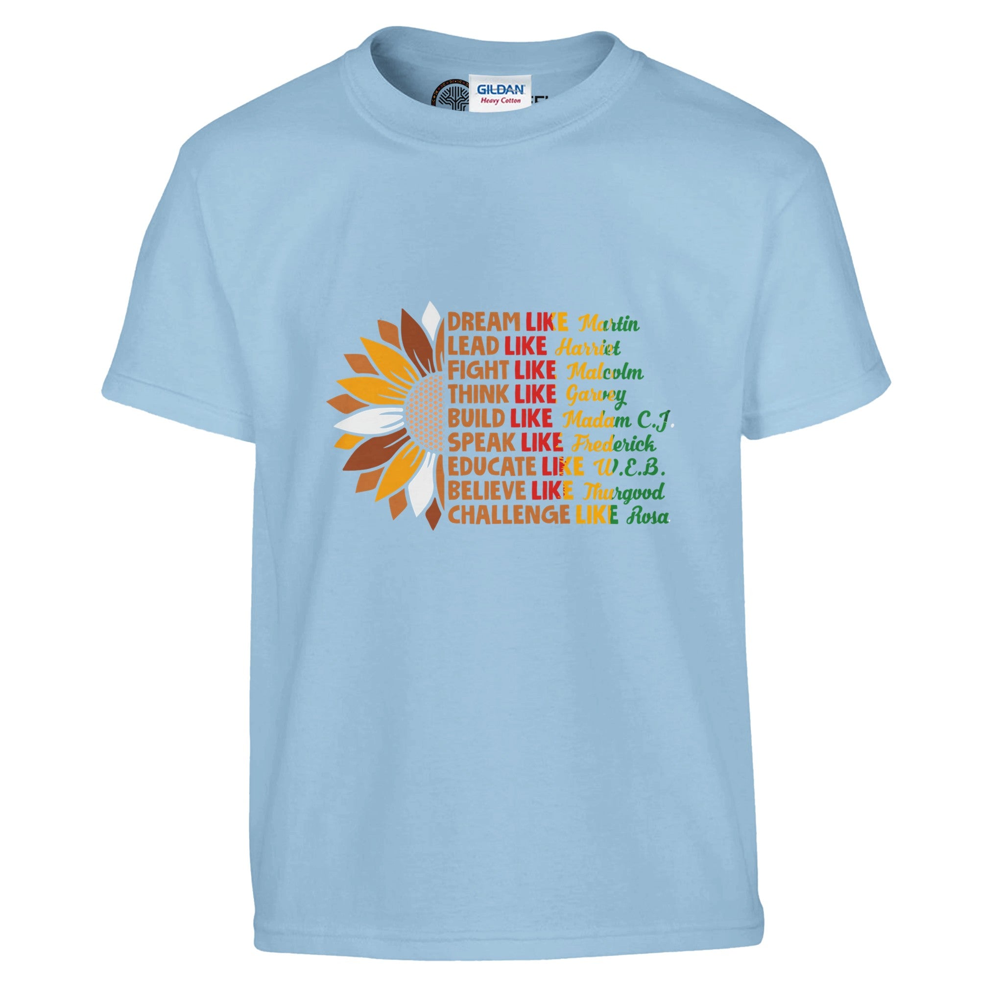 Black History Icons Sunflower T-shirt For Kids - Prideful Roots